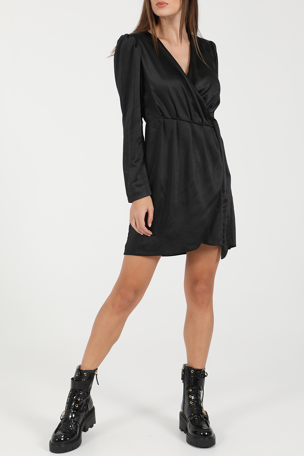 KENDALL + KYLIE – Γυναικείο μίνι φόρεμα KENDALL + KYLIE DRAPPED μαύρο 1825749.0-0071