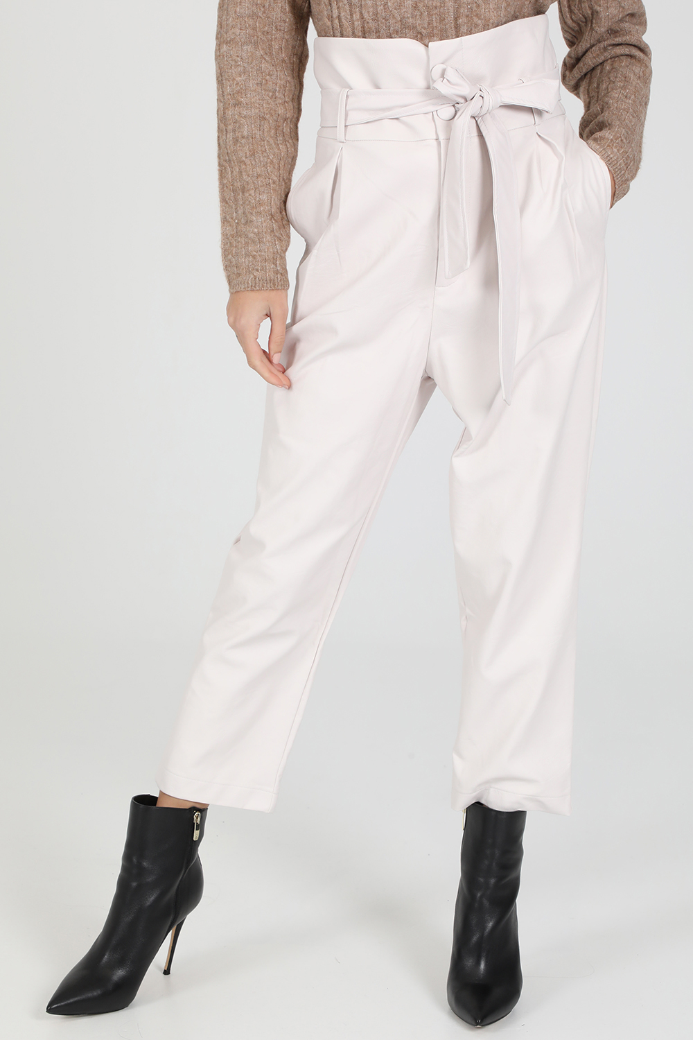 Γυναικεία/Ρούχα/Παντελόνια/Cropped LA DOLLS - Γυναικείο παντελόνι LA DOLLS ORIGINAL λευκό