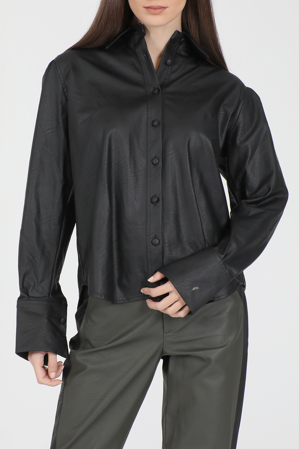 Γυναικεία/Ρούχα/Πουκάμισα/Μακρυμάνικα LA DOLLS - Γυναικείο πουκάμισο LA DOLLS MORGA μαύρο