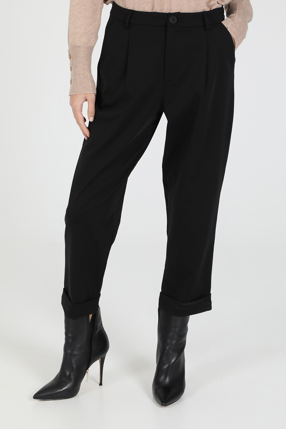 Γυναικεία/Ρούχα/Παντελόνια/Cropped LA DOLLS - Γυναικείο cropped παντελόνι LA DOLLS ENERGY μαύρο