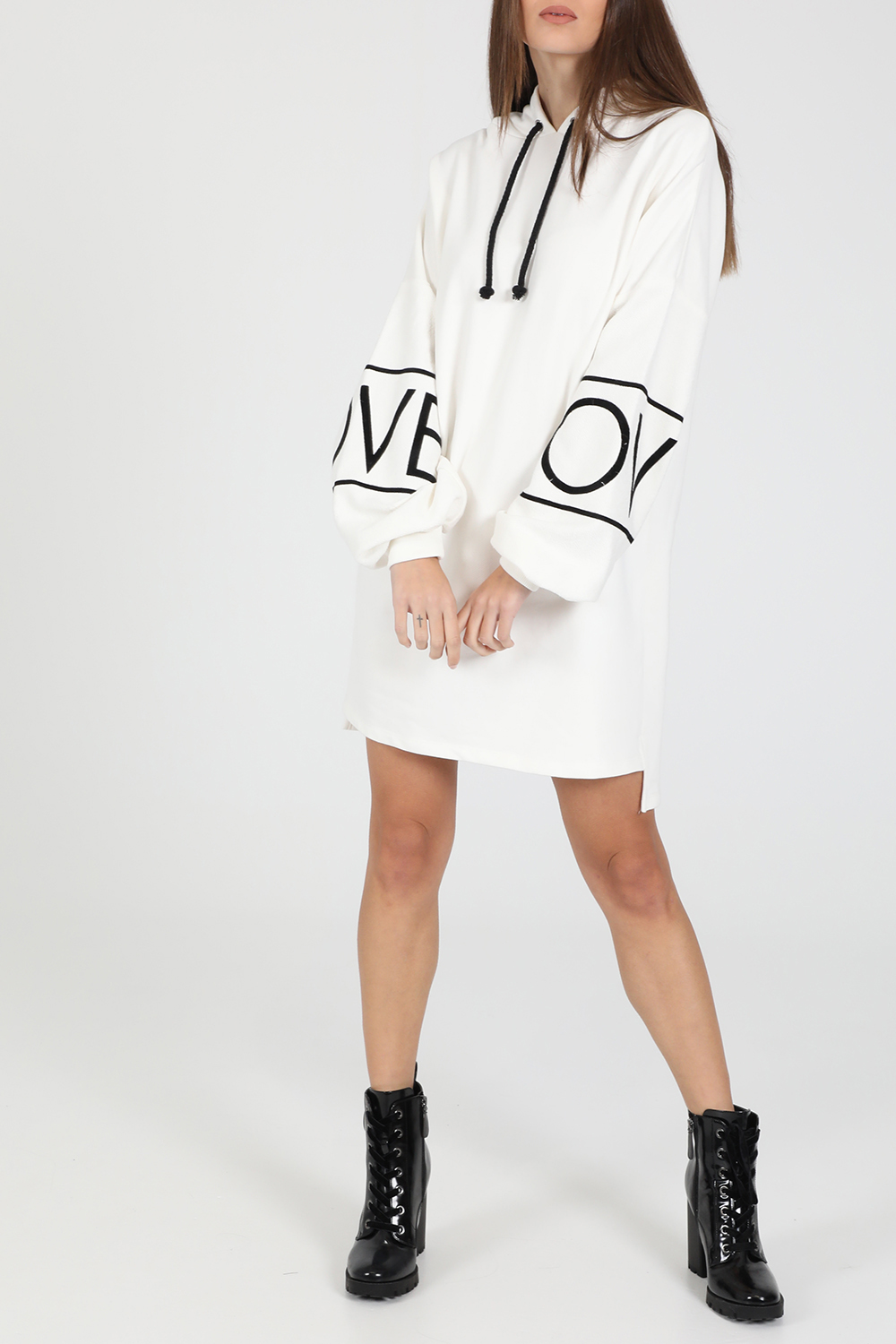 LA DOLLS – Γυναικειο mini φορεμα LA DOLLS COSY λευκο
