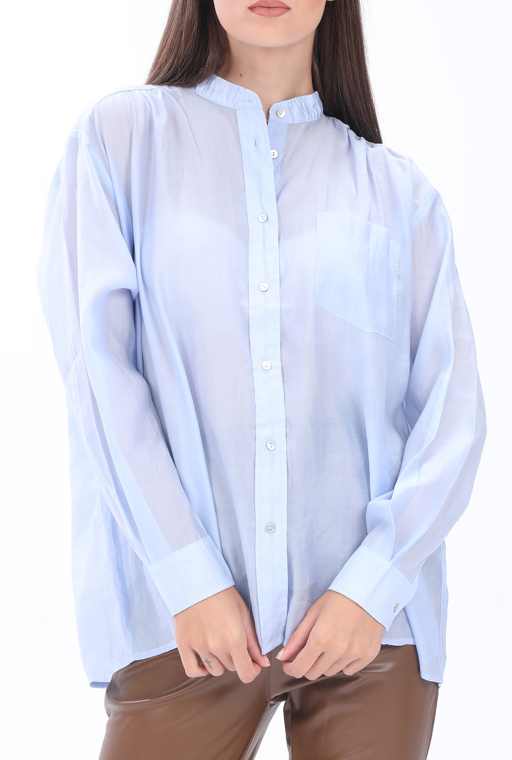 Γυναικεία/Ρούχα/Πουκάμισα/Μακρυμάνικα MOLLY BRACKEN - Γυναικείο πουκάμισο MOLLY BRACKEN μπλε