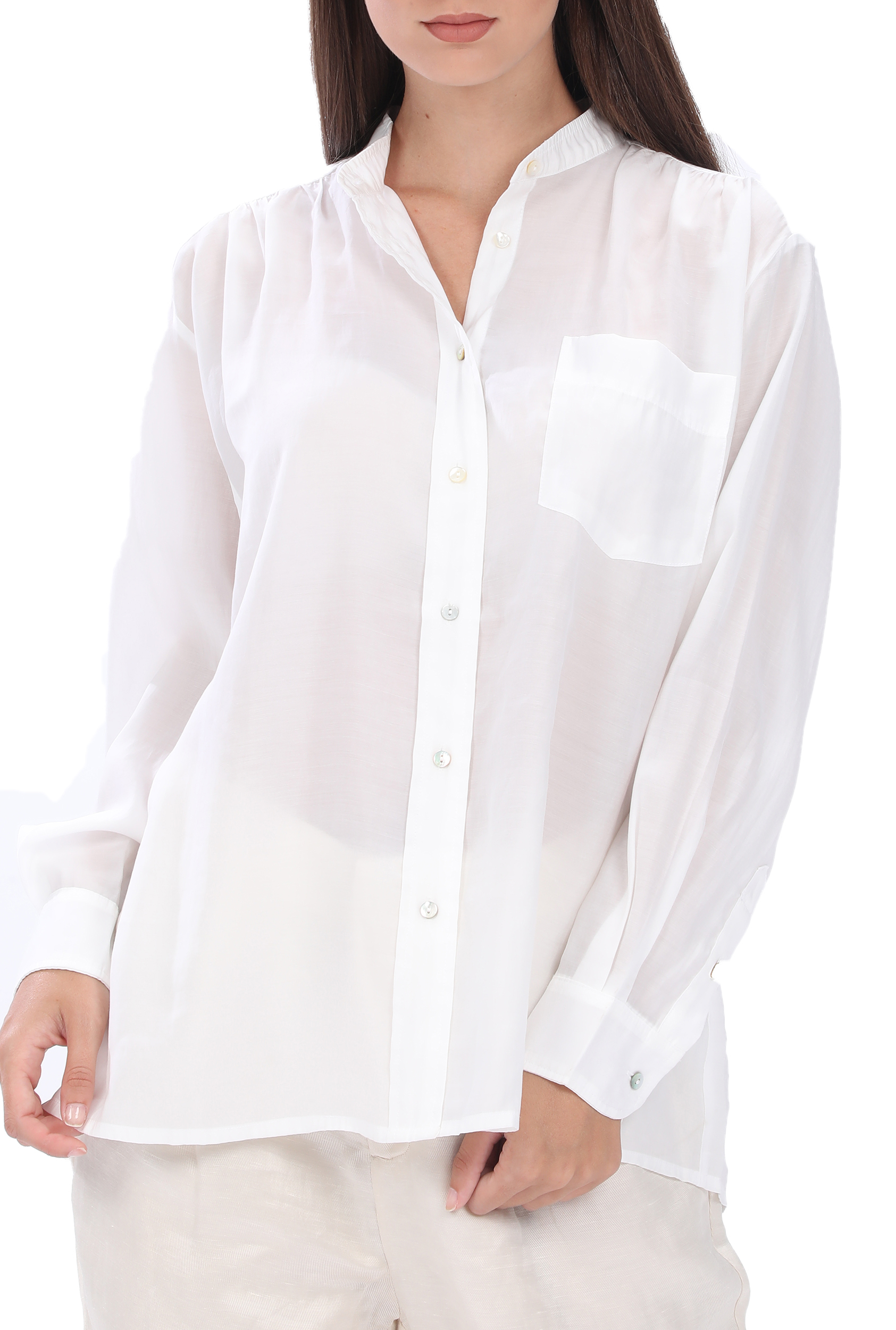 Γυναικεία/Ρούχα/Πουκάμισα/Μακρυμάνικα MOLLY BRACKEN - Γυναικείο πουκάμισο MOLLY BRACKEN λευκό
