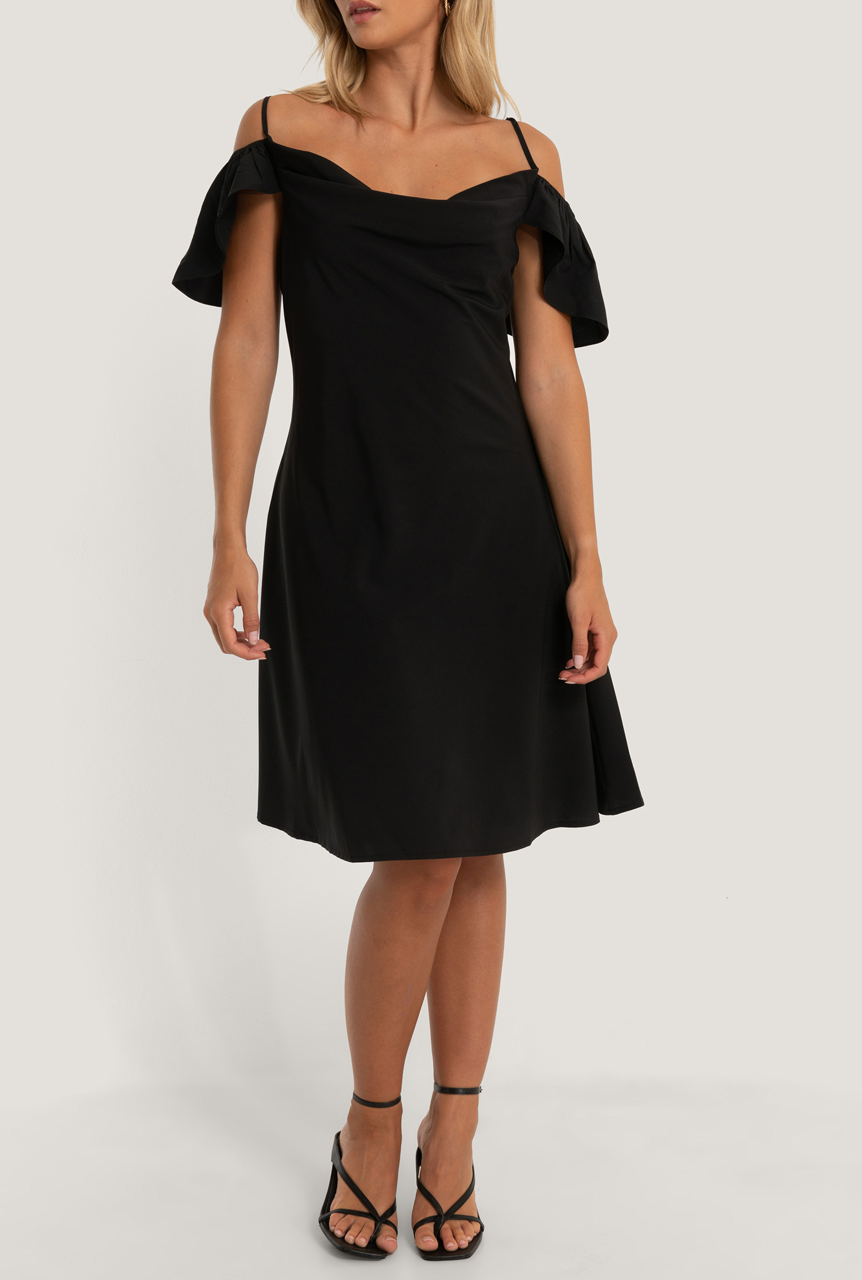 NA-KD – Γυναικειο mini φορεμα NA-KD COWL NECK μαυρο