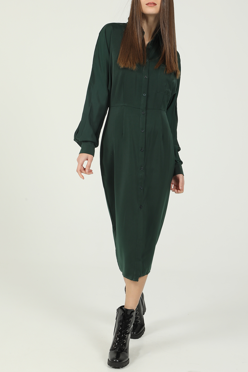 NA-KD – Γυναικείο midi φόρεμα NA-KD πράσινο 1826100.0-0061