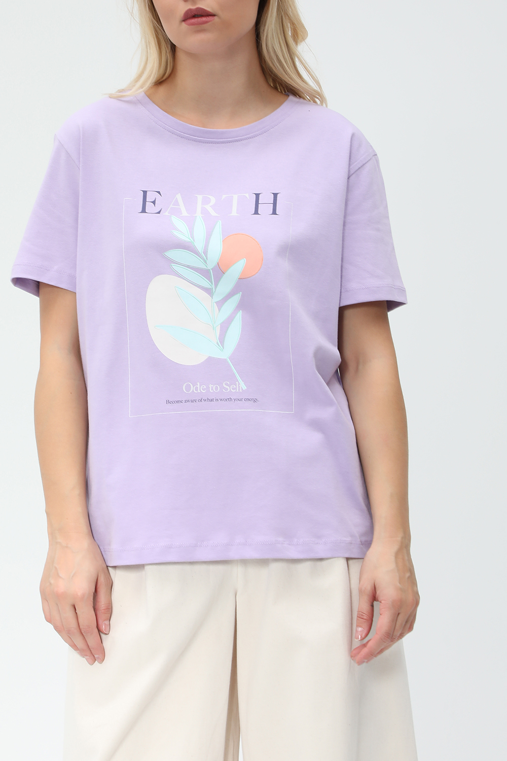 Γυναικεία/Ρούχα/Μπλούζες/Κοντομάνικες NA-KD - Γυναικείο t-shirt NA-KD μοβ