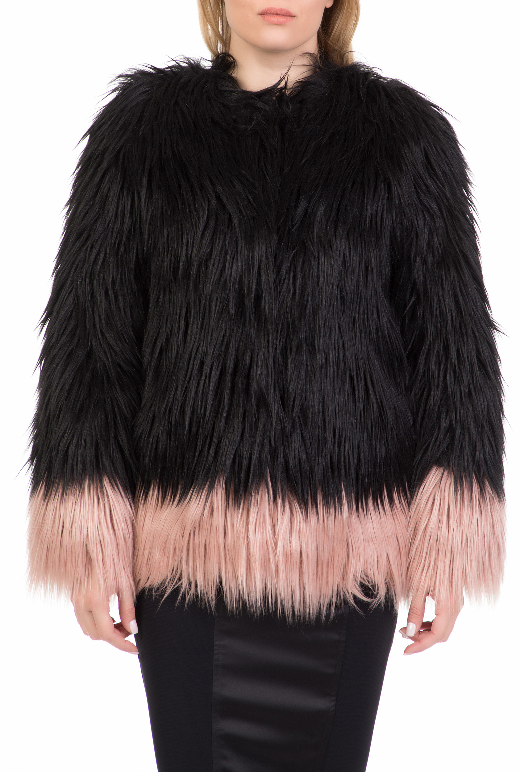 NENETTE – Γυναικειο γουνινο jacket NENETTE μαυρο-ροζ