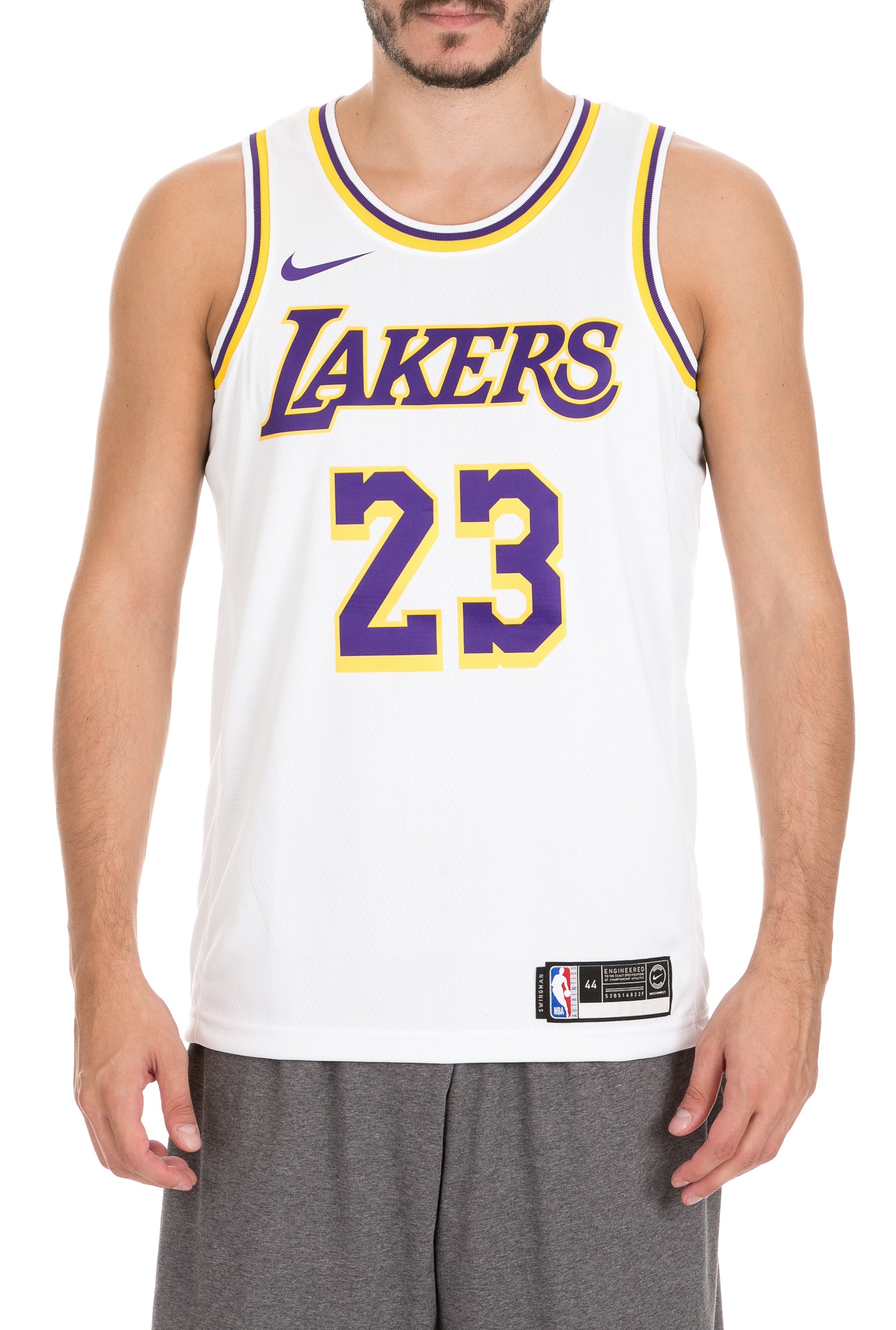 Ανδρικά/Ρούχα/Αθλητικά/T-shirt NIKE - Ανδρική φανέλα Nike Los Angeles Lakers λευκή