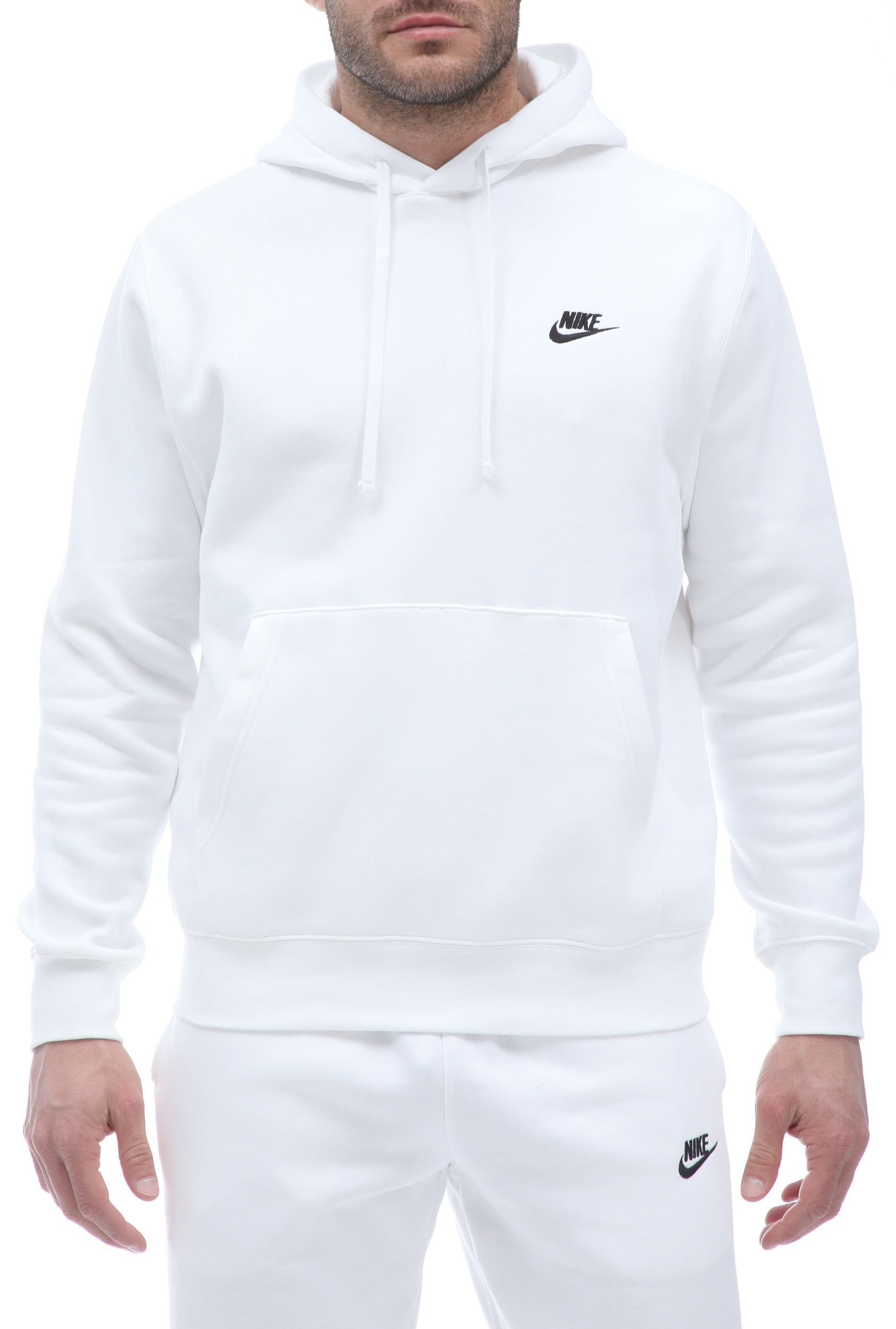 Ανδρικά/Ρούχα/Φούτερ/Μπλούζες NIKE - Ανδρική φούτερ μπλούζα NIKE CLUB HOODIE λευκή