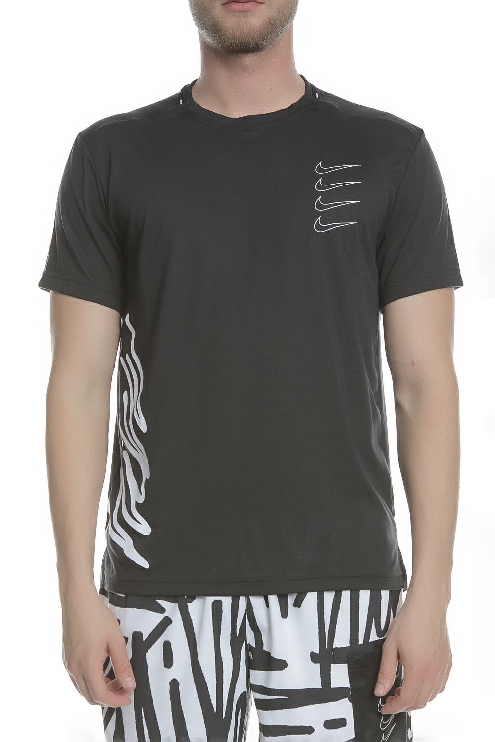 NIKE – Ανδρικη κοντομανικη μπλουζα προπονησης NIKE μαυρη