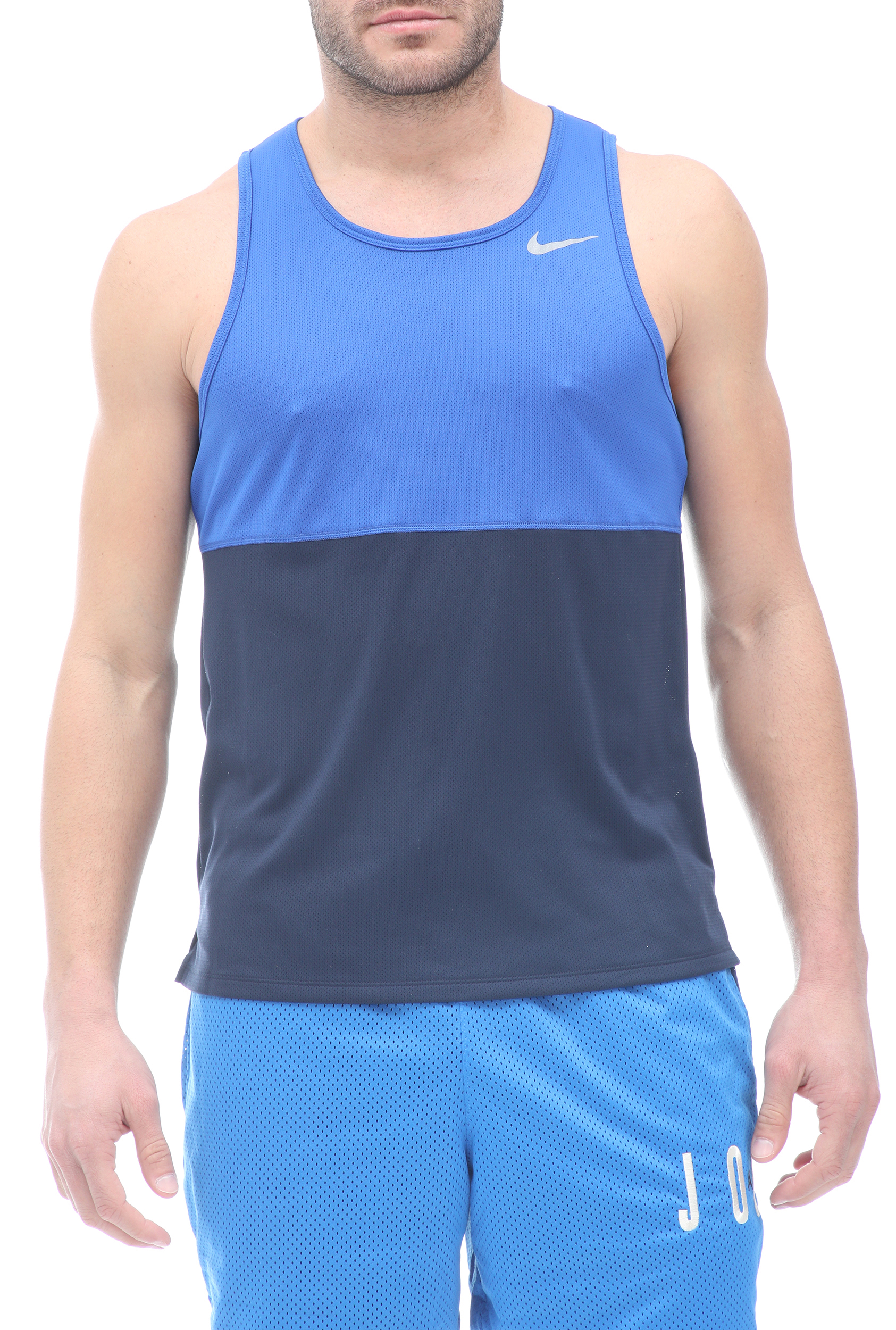 Ανδρικά/Ρούχα/Αθλητικά/T-shirt NIKE - Ανδρική μπλούζα NIKE DF RUN TANK μπλε