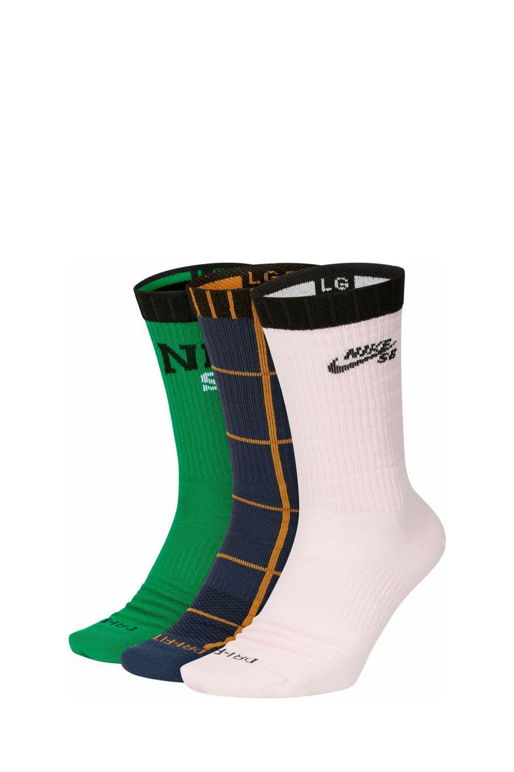 NIKE – Unisex κάλτσες NIKE SB EVRY MAX LTWT CRW-3PR ροζ-πράσινο 1786791.1-0201