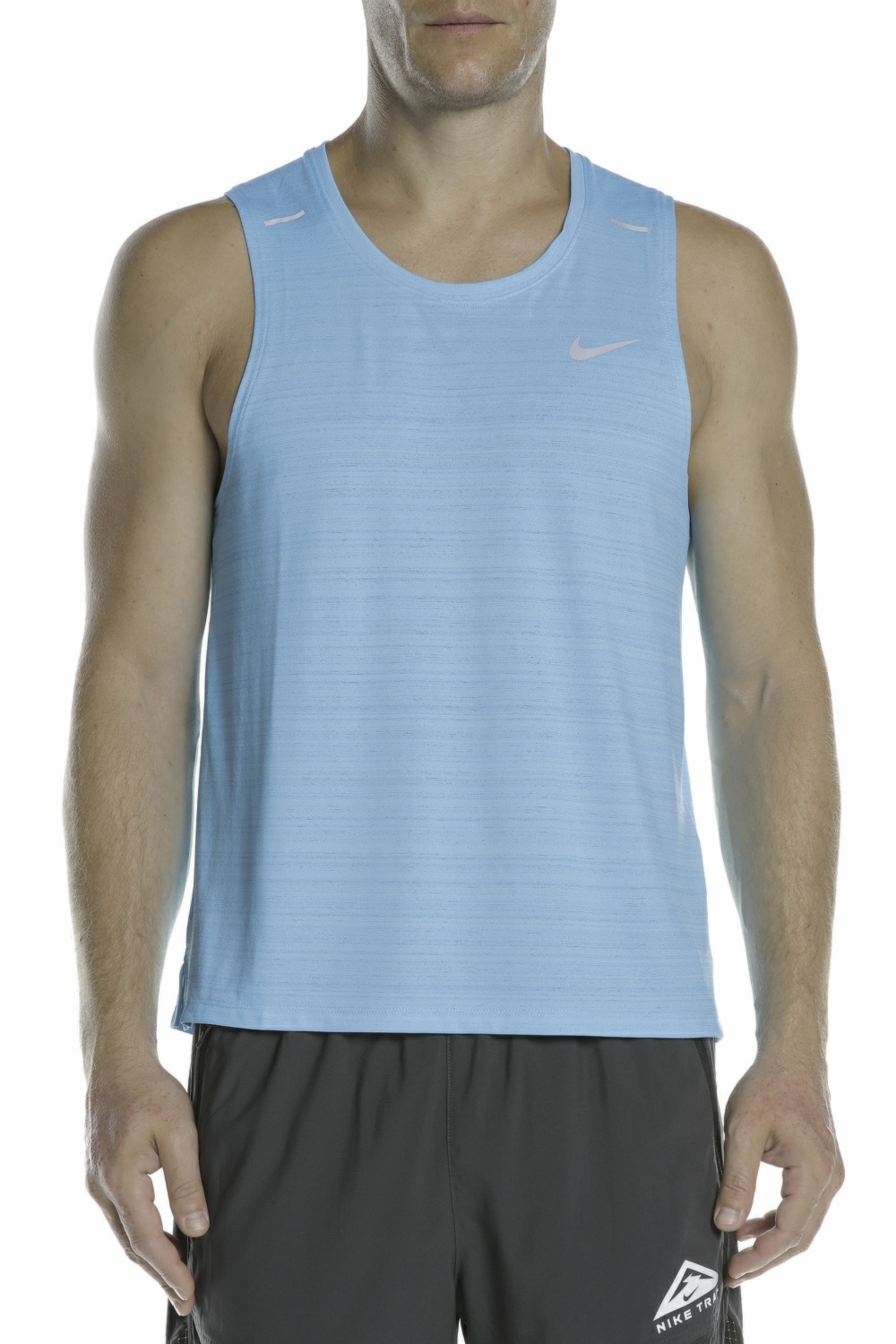 Ανδρικά/Ρούχα/Αθλητικά/T-shirt NIKE - Ανδρική μπλούζα NIKE DF MILER TANK γαλάζια