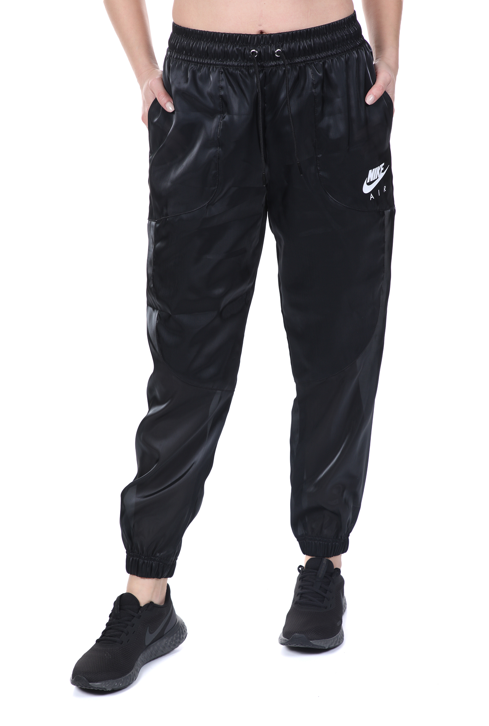 NIKE – Γυναικειο παντελονι φορμας NIKE NSW AIR PANT SHEEN μαυρο