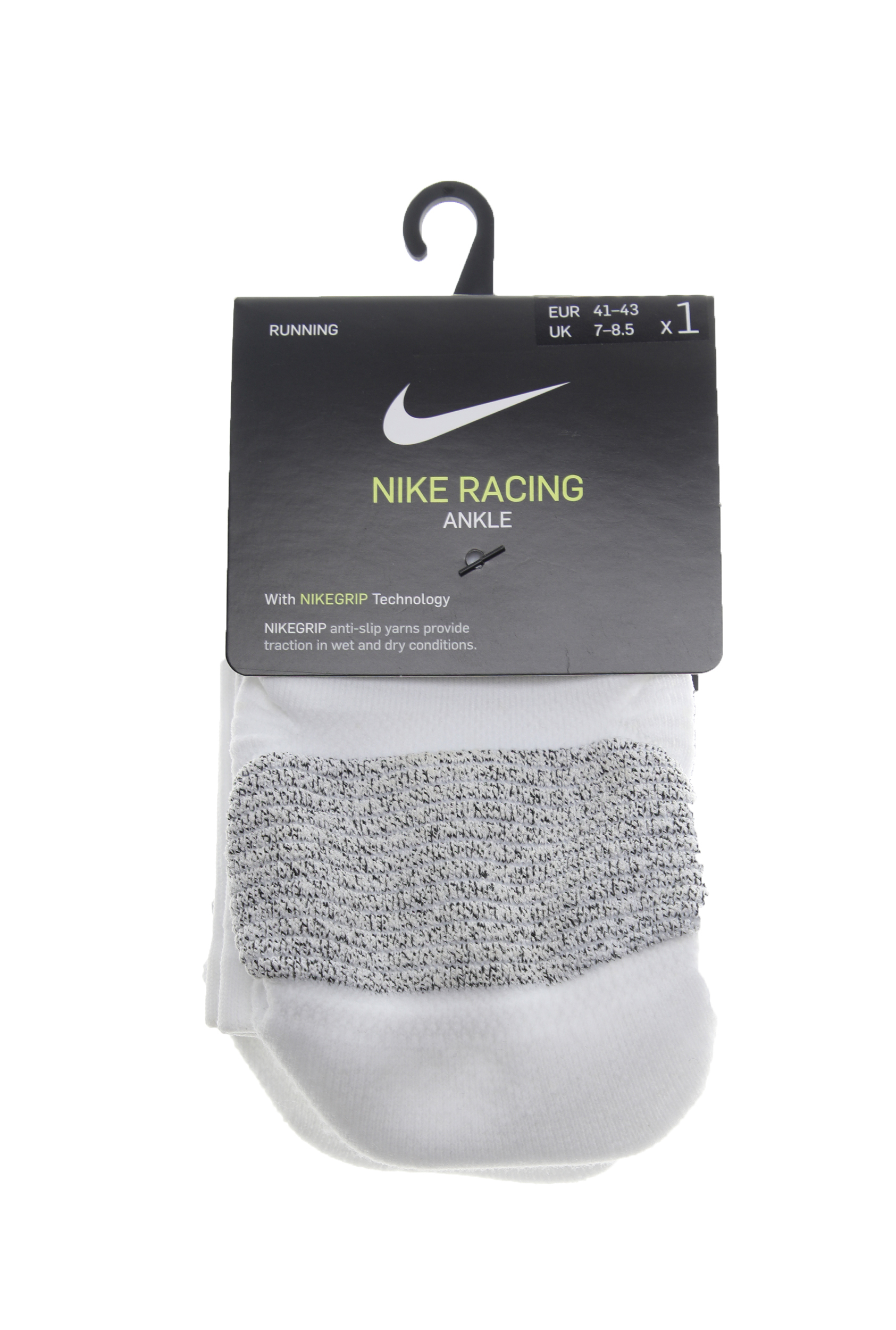NIKE – Unisex κάλτσες running NIKE RACING ANKLE λευκές γκρι 1753696.1-91Y1