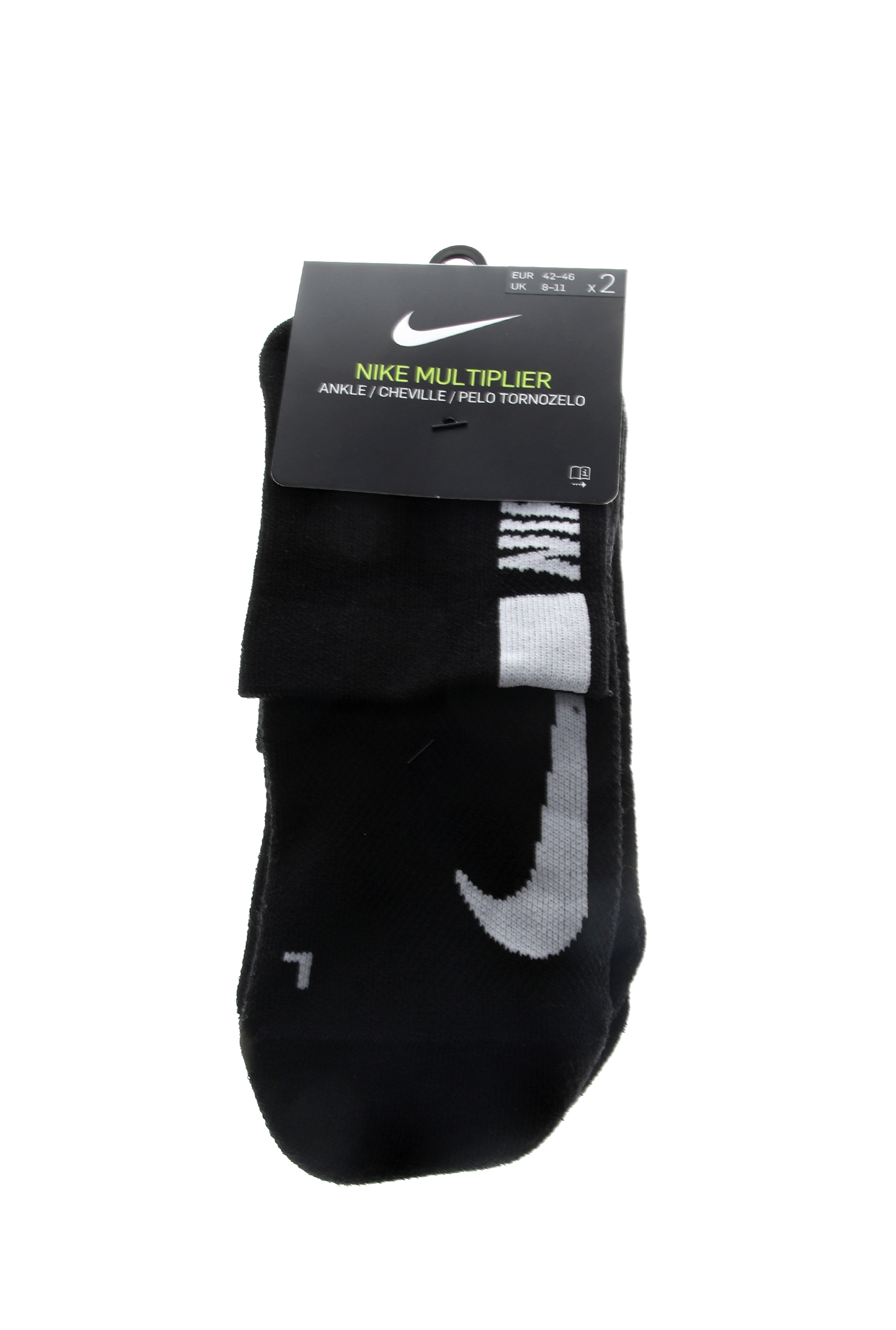 NIKE – Unisex κάλτσες σετ των 2 NIKE MLTPLIER ANKLE 2PR μαύρες 1643029.1-7191