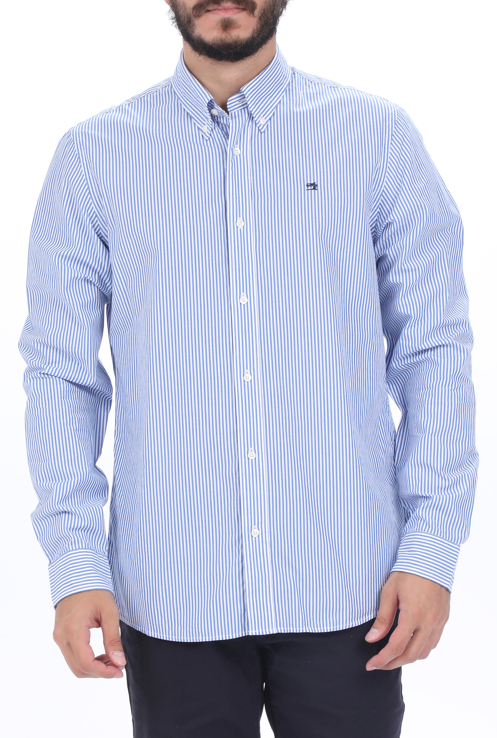 Ανδρικά/Ρούχα/Πουκάμισα/Μακρυμάνικα SCOTCH & SODA - Ανδρικό πουκάμισο SCOTCH & SODA NOS Crispy poplin relaxed λευκό μπλε