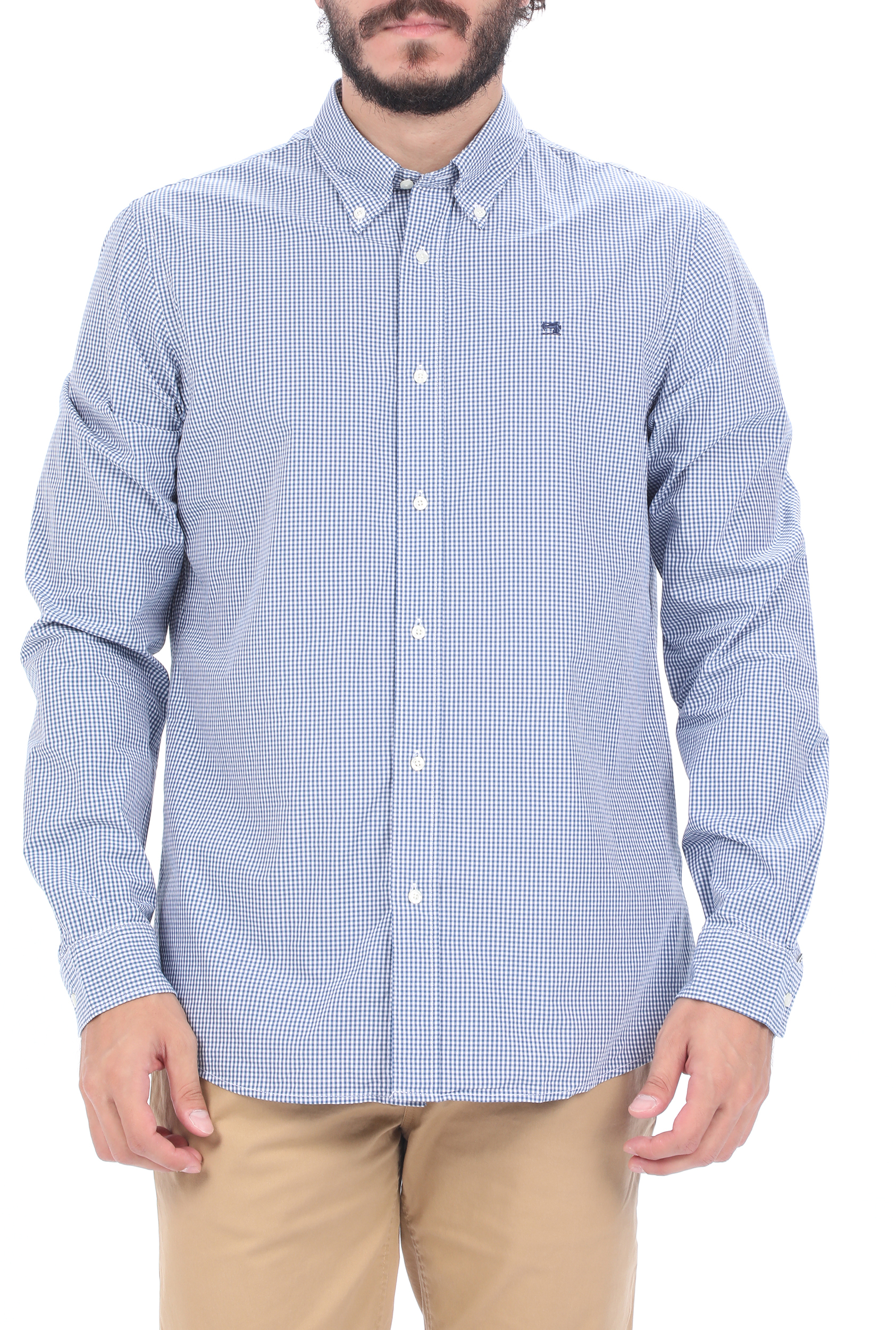 Ανδρικά/Ρούχα/Πουκάμισα/Μακρυμάνικα SCOTCH & SODA - Ανδρικό πουκάμισο SCOTCH & SODA μπλε λευκό