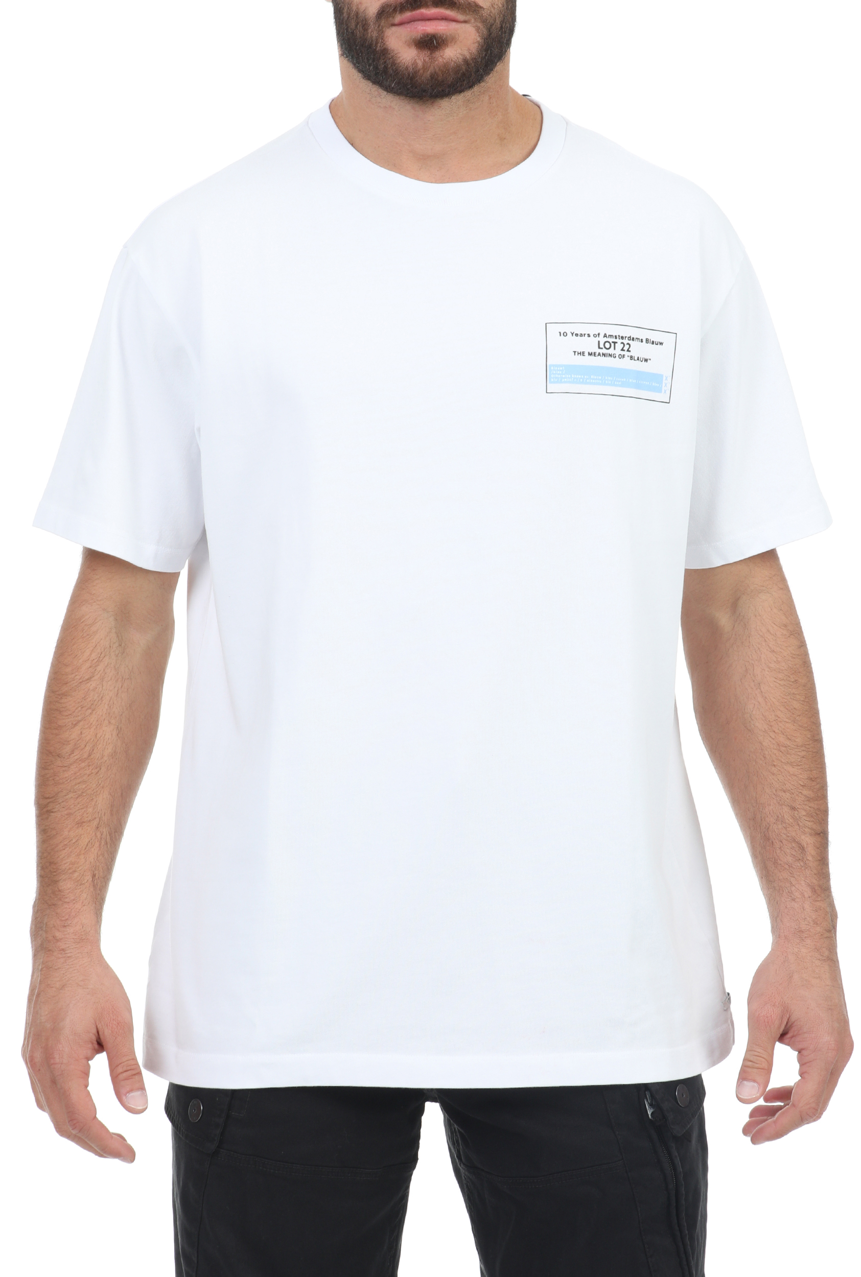 Ανδρικά/Ρούχα/Μπλούζες/Κοντομάνικες SCOTCH & SODA - Ανδρική κοντομάνικη μπλούζα SCOTCH & SODA Ams Blauw λευκό
