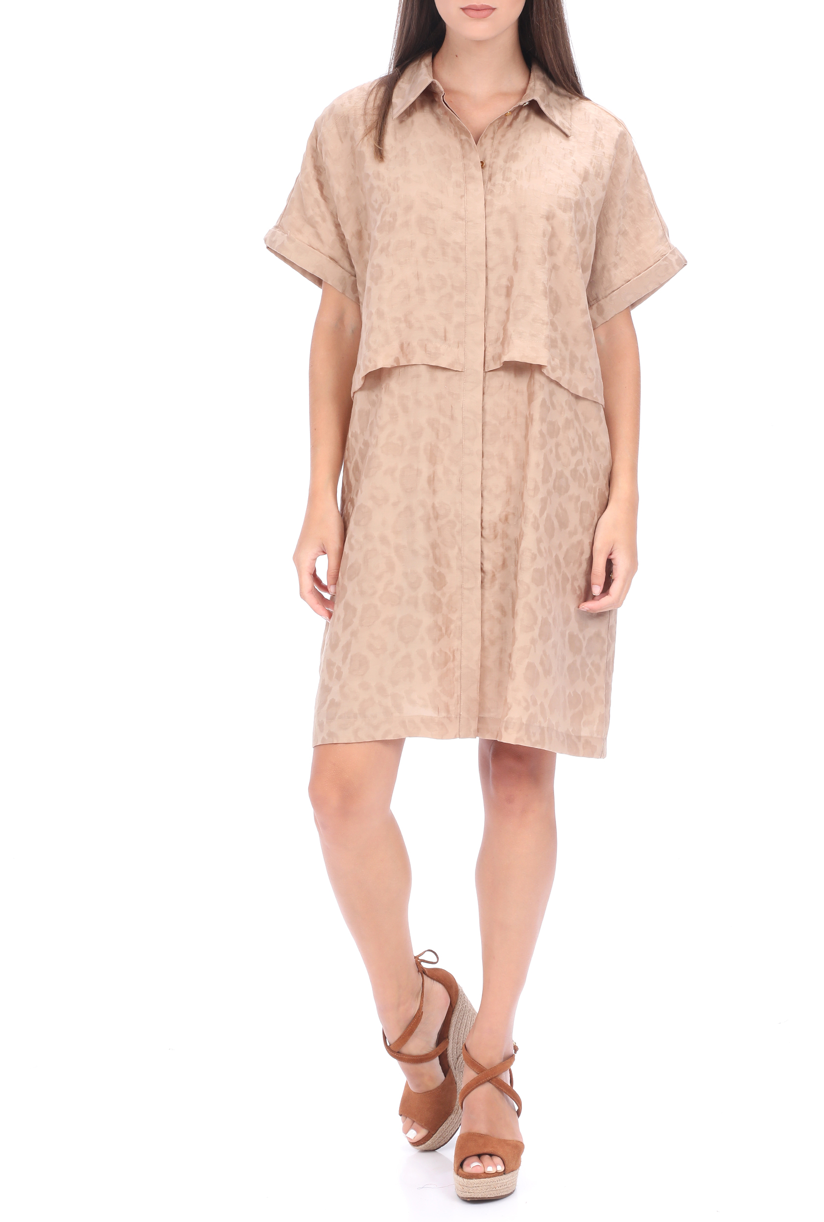 SCOTCH & SODA – Γυναικειο mini φορεμα SCOTCH & SODA shirt dress μπεζ