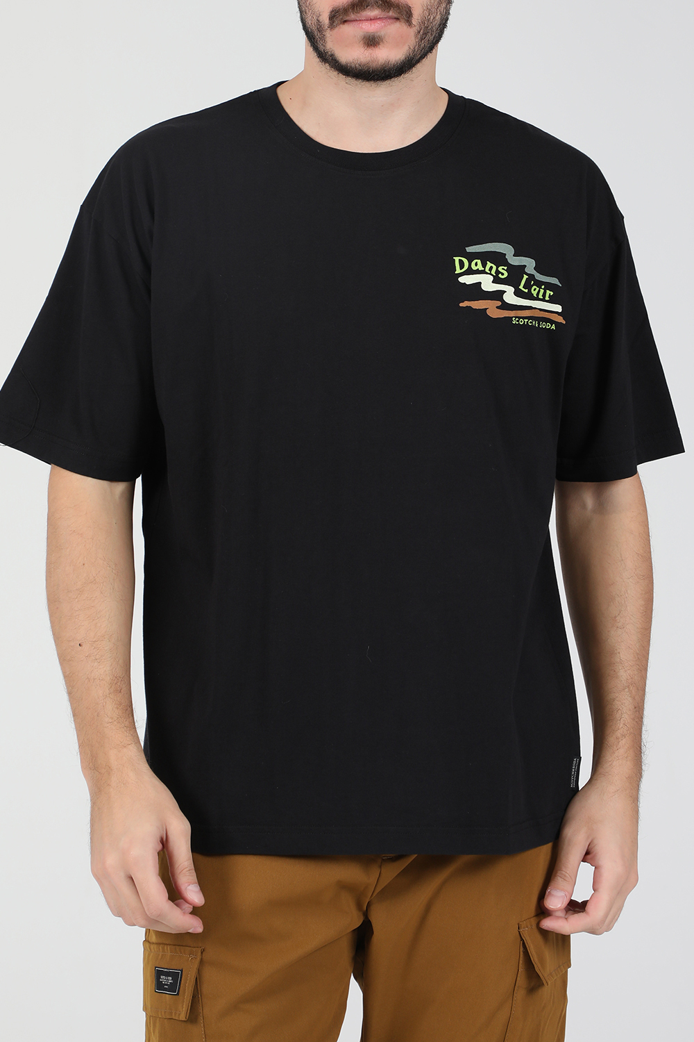 SCOTCH & SODA – Ανδρική κοντομάνικη μπλούζα SCOTCH & SODA μαύρη 1821051.0-7171