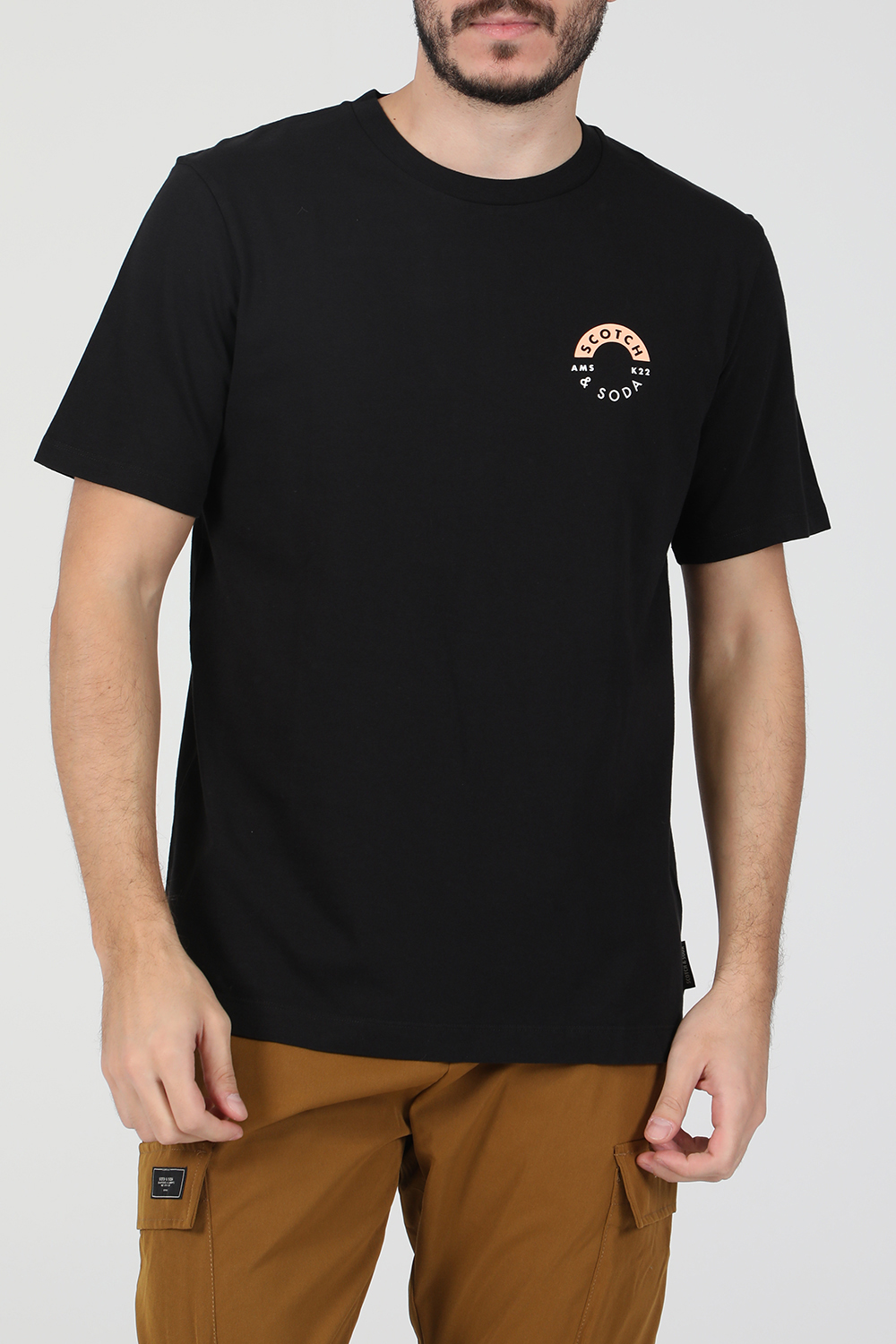 Ανδρικά/Ρούχα/Μπλούζες/Κοντομάνικες SCOTCH & SODA - Ανδρική κοντομάνικη μπλούζα SCOTCH & SODA μαύρη