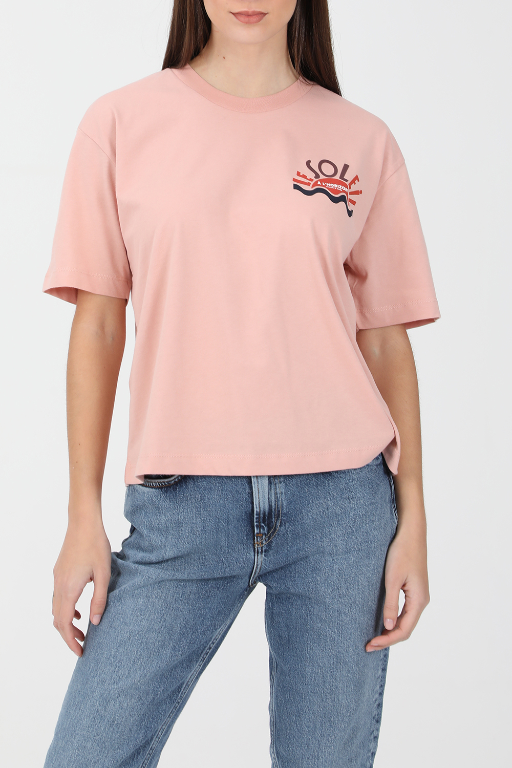 Γυναικεία/Ρούχα/Μπλούζες/Κοντομάνικες SCOTCH & SODA - Γυναικεία κοντομάνικη μπλούζα SCOTCH & SODA ροζ