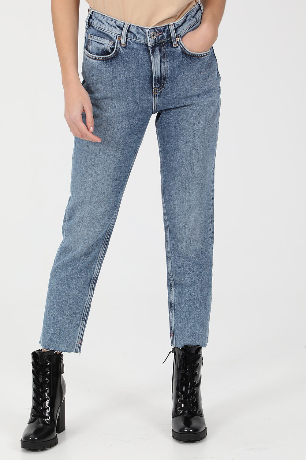 SCOTCH & SODA – Γυναικειο jean παντελονι SCOTCH & SODA 5 pocket high rise slim fit μπλε
