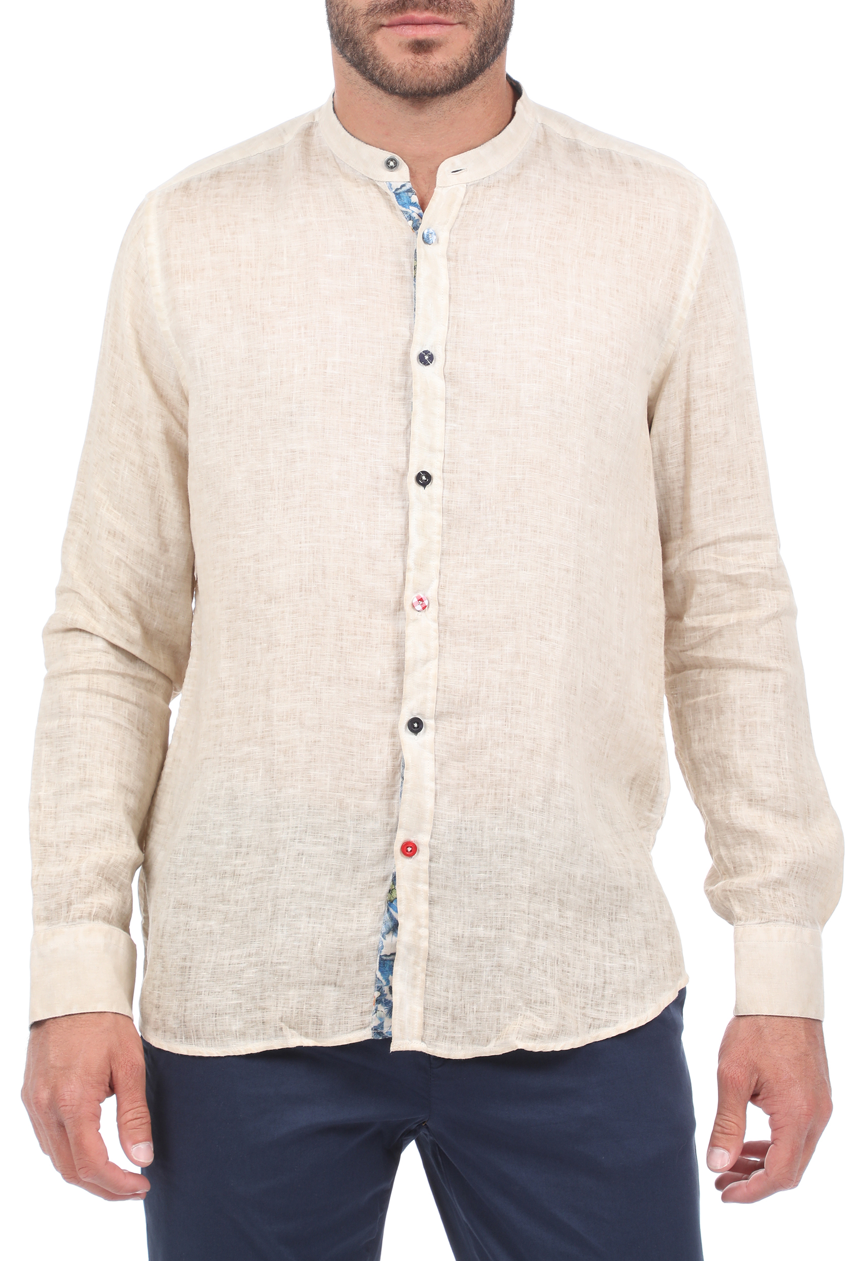 Ανδρικά/Ρούχα/Πουκάμισα/Μακρυμάνικα SSEINSE - Ανδρικό λινό πουκάμισο SSEINSE COREANA μπεζ