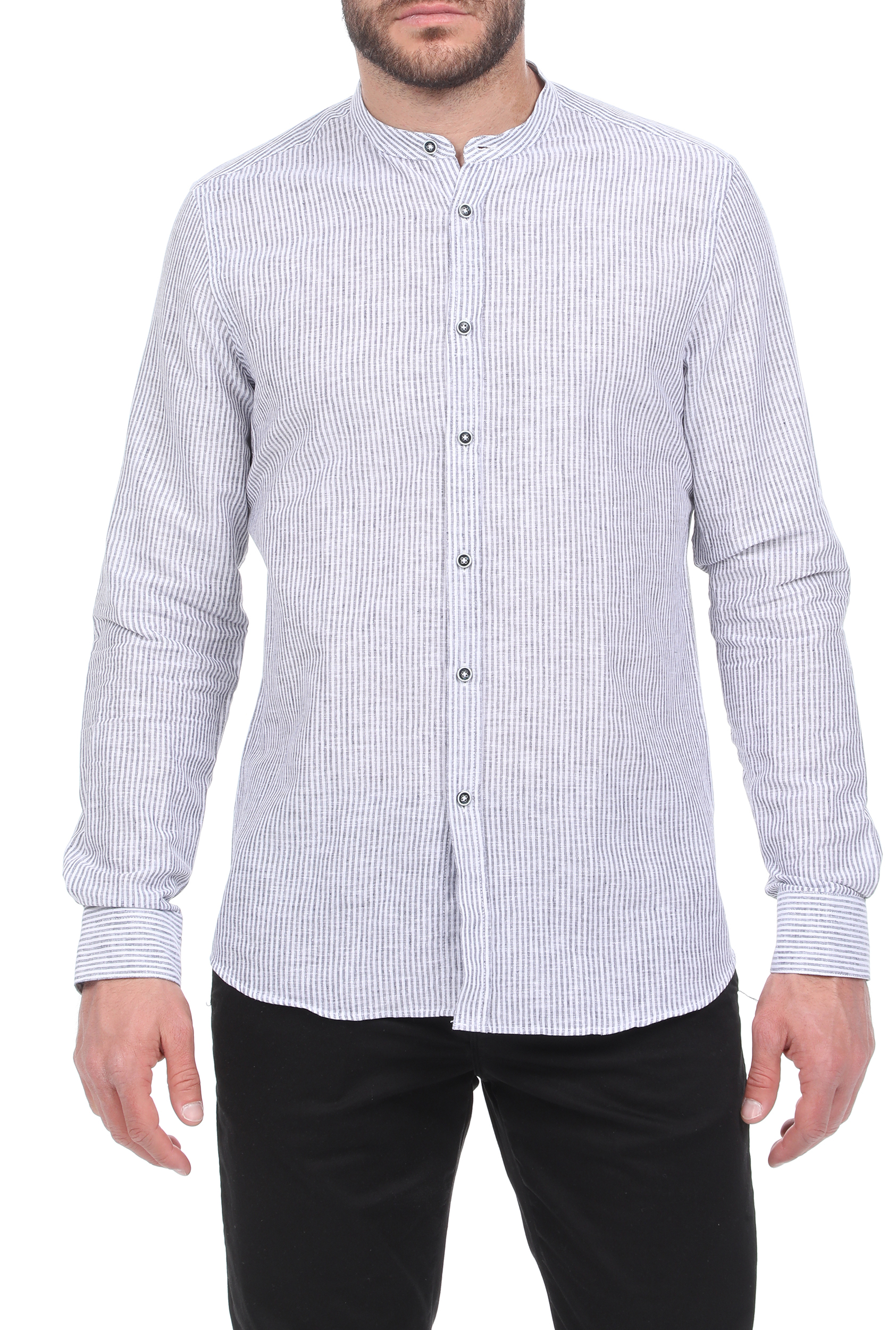 Ανδρικά/Ρούχα/Πουκάμισα/Μακρυμάνικα SSEINSE - Ανδρικό πουκάμισο SSEINSE COREANA λευκό μπλε