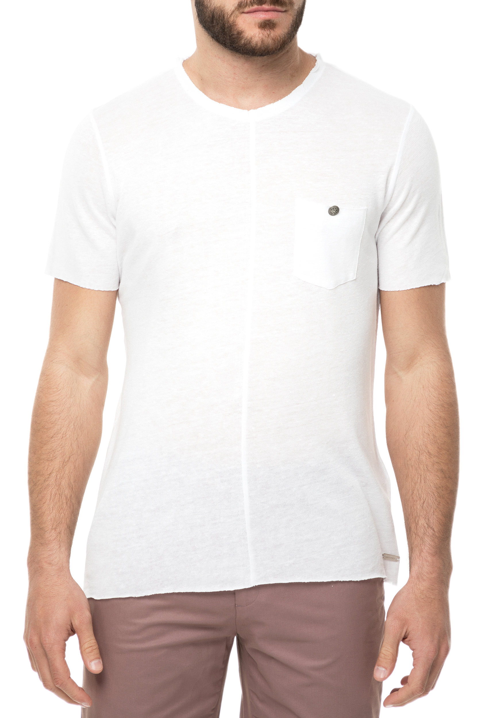 Ανδρικά/Ρούχα/Μπλούζες/Κοντομάνικες SSEINSE - Ανδρική κοντομάνικη μπλούζα SSEINSE λευκή