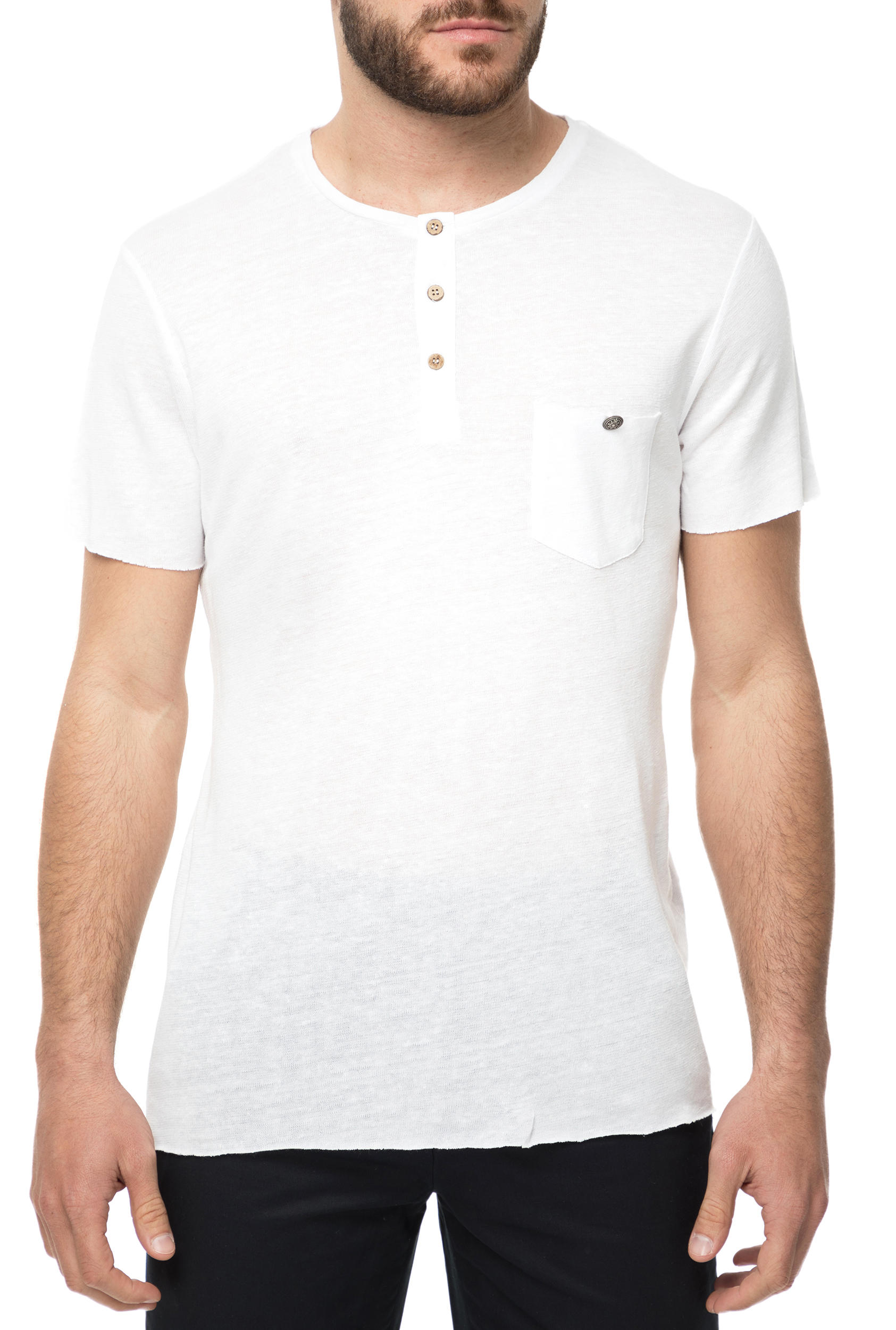 Ανδρικά/Ρούχα/Μπλούζες/Κοντομάνικες SSEINSE - Ανδρική κοντομάνικη μπλούζα SSEINSE SERAFINO λευκή