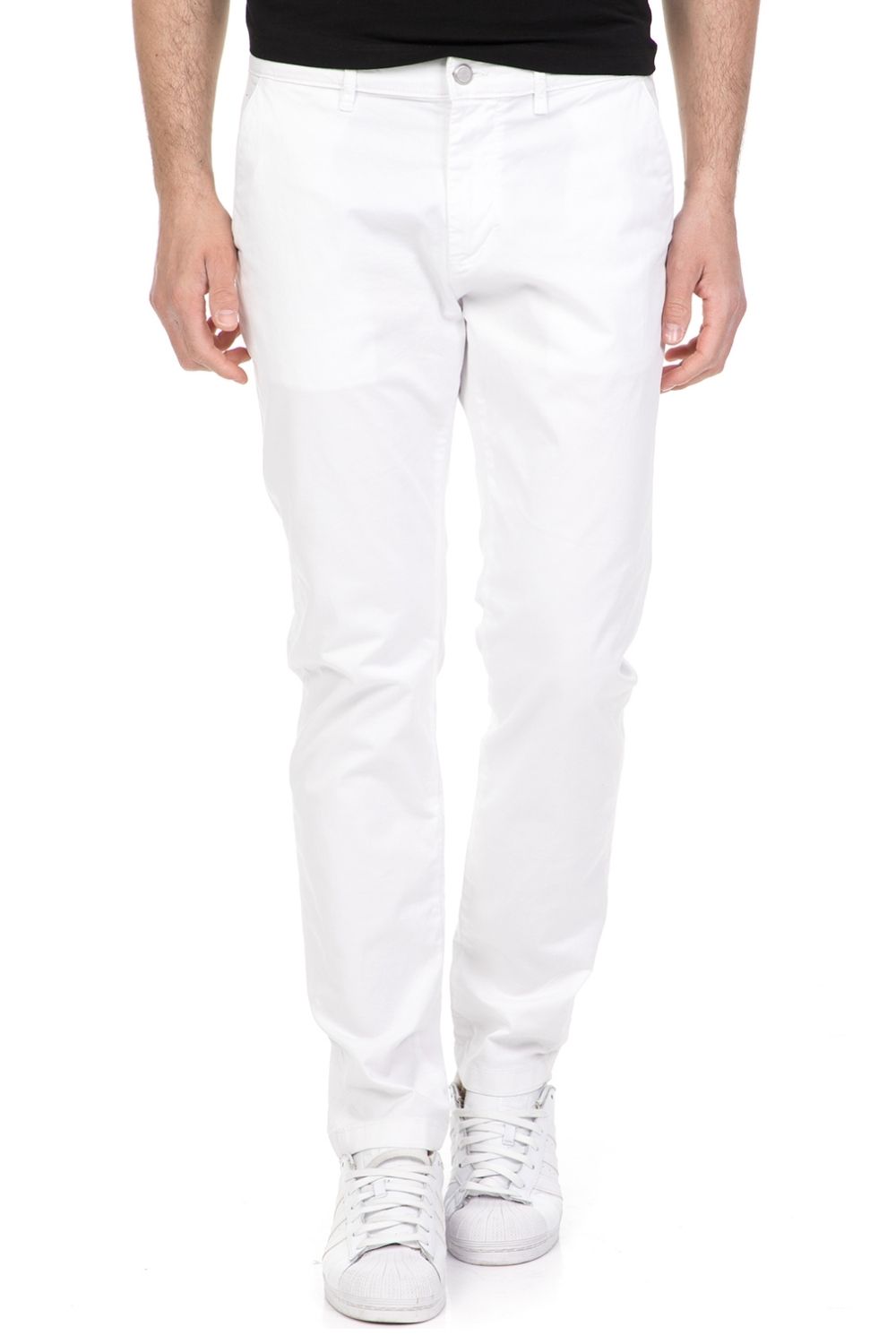 Ανδρικά/Ρούχα/Παντελόνια/Chinos SSEINSE - Ανδρικό chino παντελόνι SSEINSE λευκό