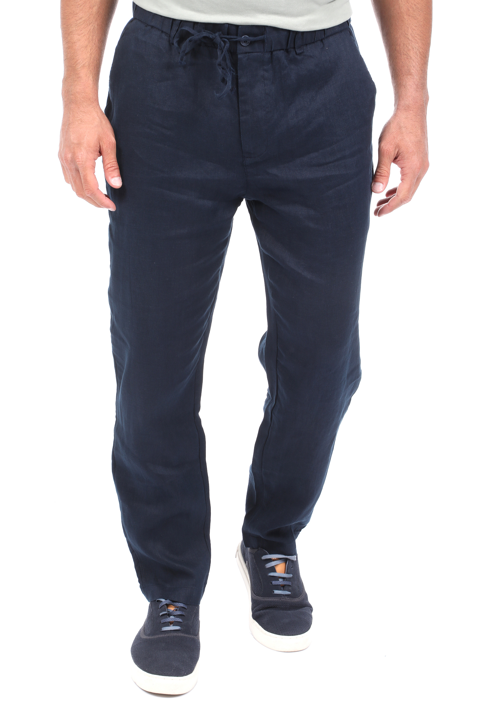 Ανδρικά/Ρούχα/Παντελόνια/Ισια Γραμμή SSEINSE - Ανδρικό λινό παντελόνι SSEINSE μπλε