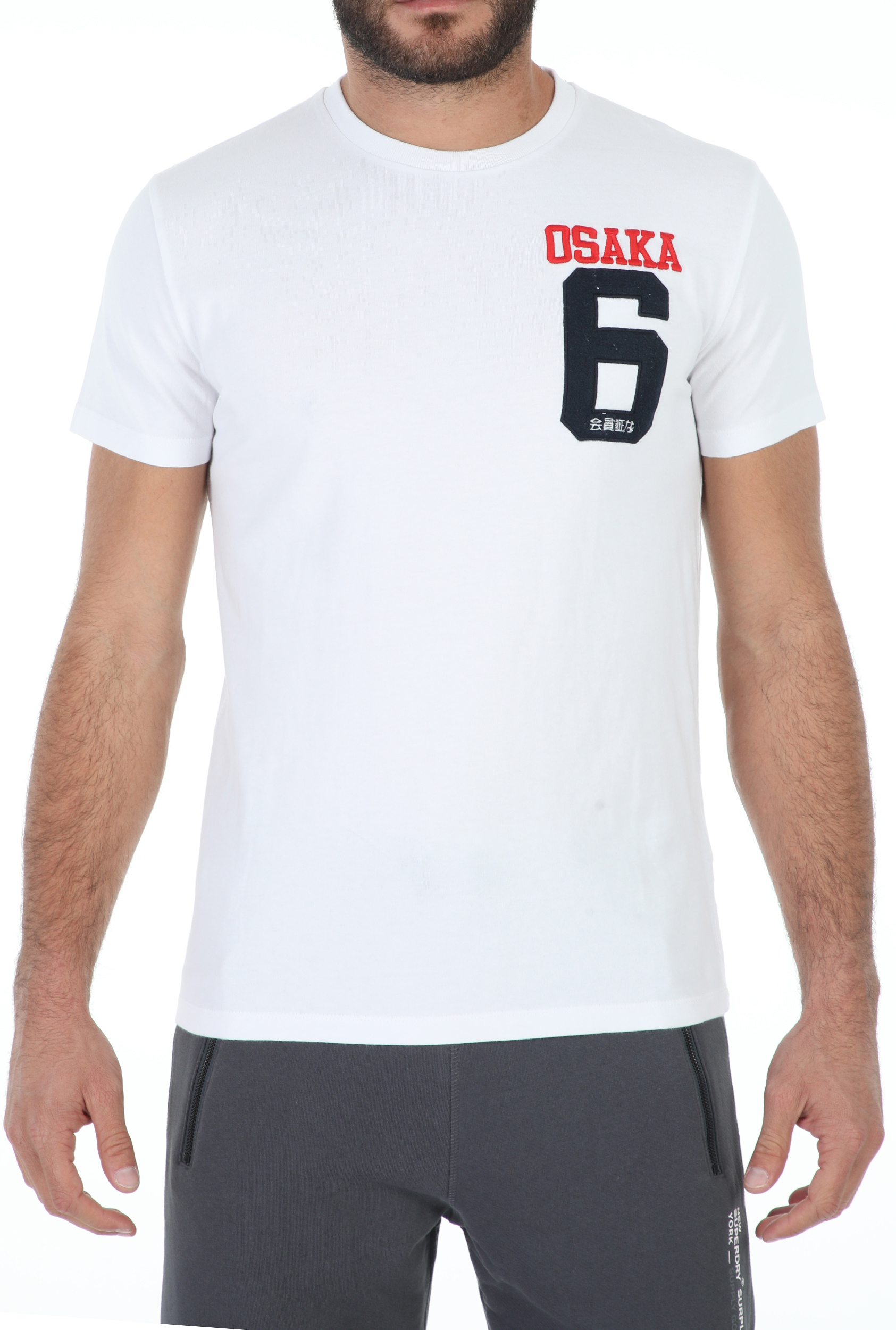Ανδρικά/Ρούχα/Μπλούζες/Κοντομάνικες SUPERDRY - Ανδρική μπλούζα SUPERDRY OSAKA λευκή