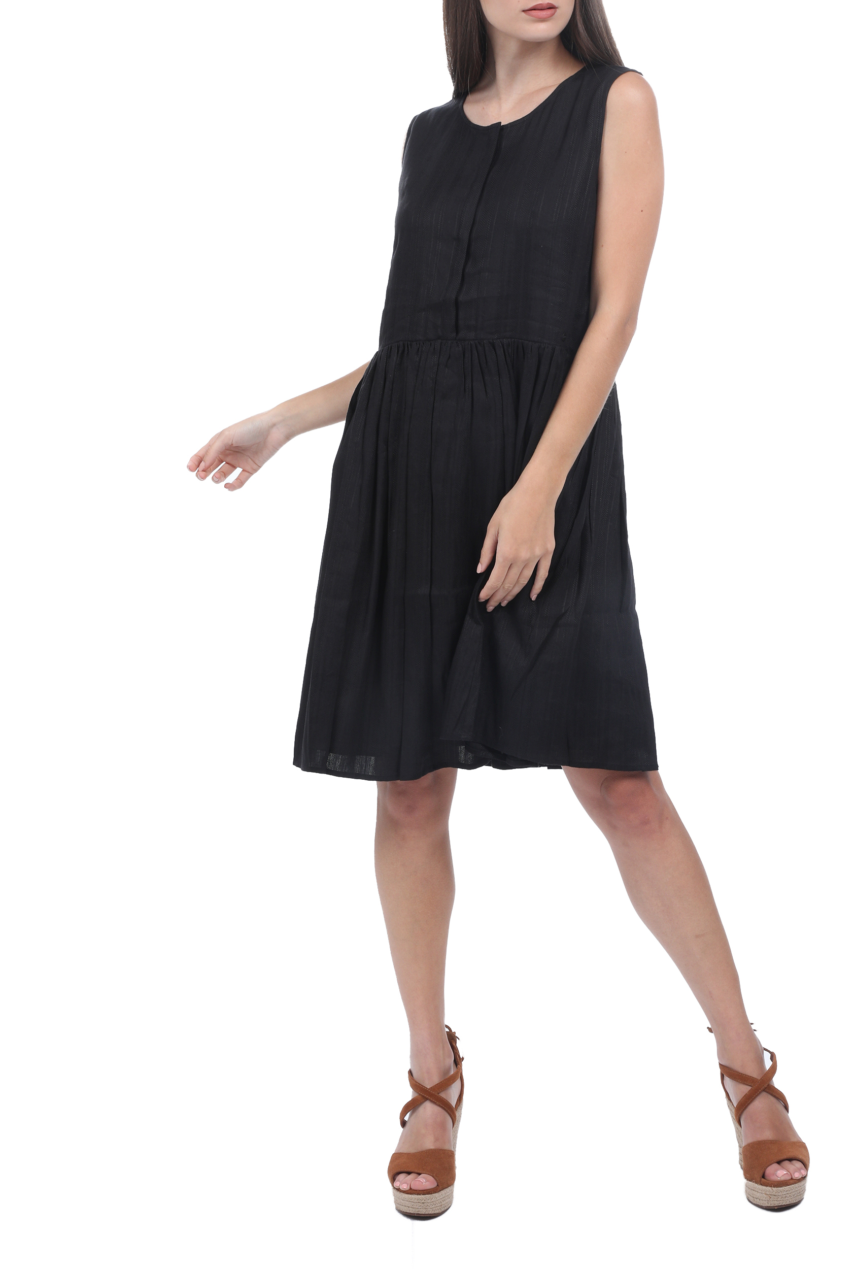 Γυναικεία/Ρούχα/Φούστες/Μέχρι το γόνατο SUPERDRY - Γυναικείο φόρεμα SUPERDRY TEXTURED DAY DRESS μαύρο