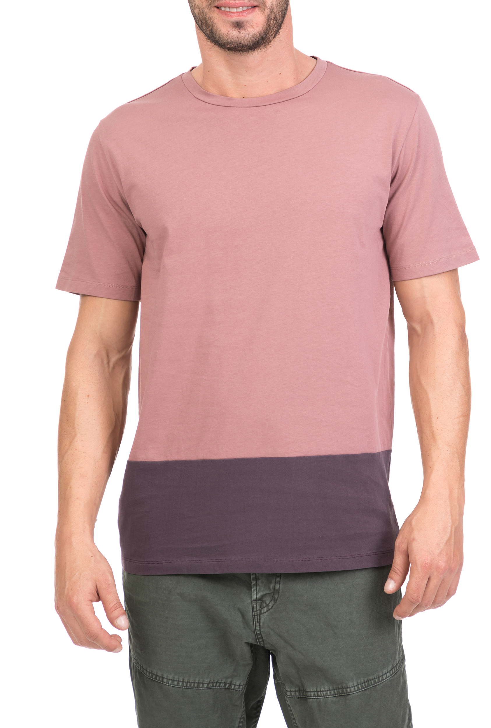 Ανδρικά/Ρούχα/Μπλούζες/Κοντομάνικες THE PROJECT GARMENTS - Ανδρική κοντομάνικη μπλούζα THE PROJECT GARMENTS ροζ-μοβ