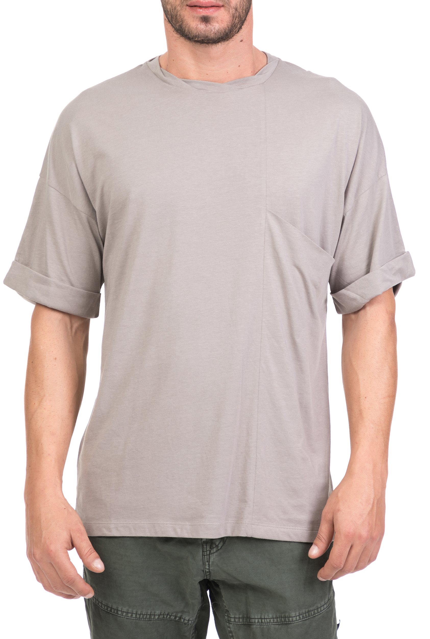 Ανδρικά/Ρούχα/Μπλούζες/Κοντομάνικες THE PROJECT GARMENTS - Ανδρική κοντομάνικη μπλούζα THE PROJECT GARMENTS γκρι