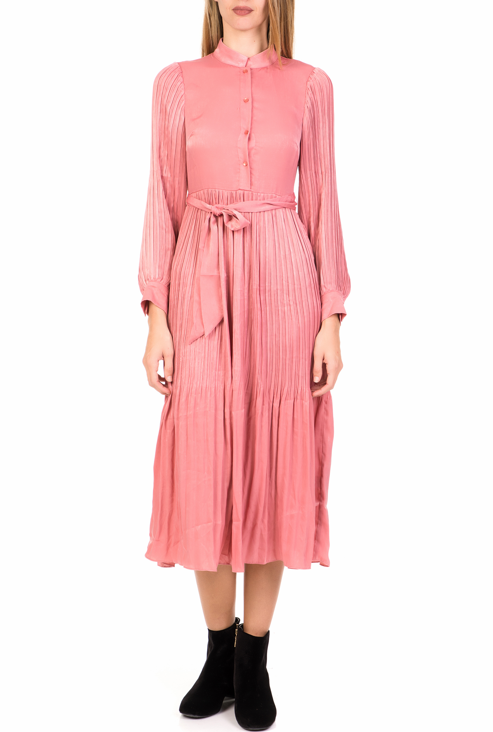 Γυναικεία/Ρούχα/Φόρεματα/Μέχρι το γόνατο TRAFFIC PEOPLE - Γυναικείο midi φόρεμα TRAFFIC PEOPLE It's All About Eve Falls ροζ