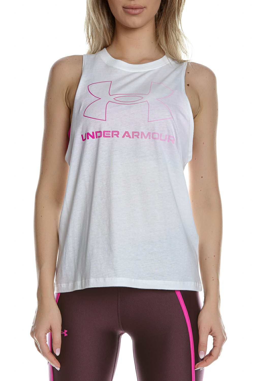 Γυναικεία/Ρούχα/Αθλητικά/T-shirt-Τοπ UNDER ARMOUR - Γυναικείο top UNDER ARMOUR Live Sportstyle Graphic Tank λευκή