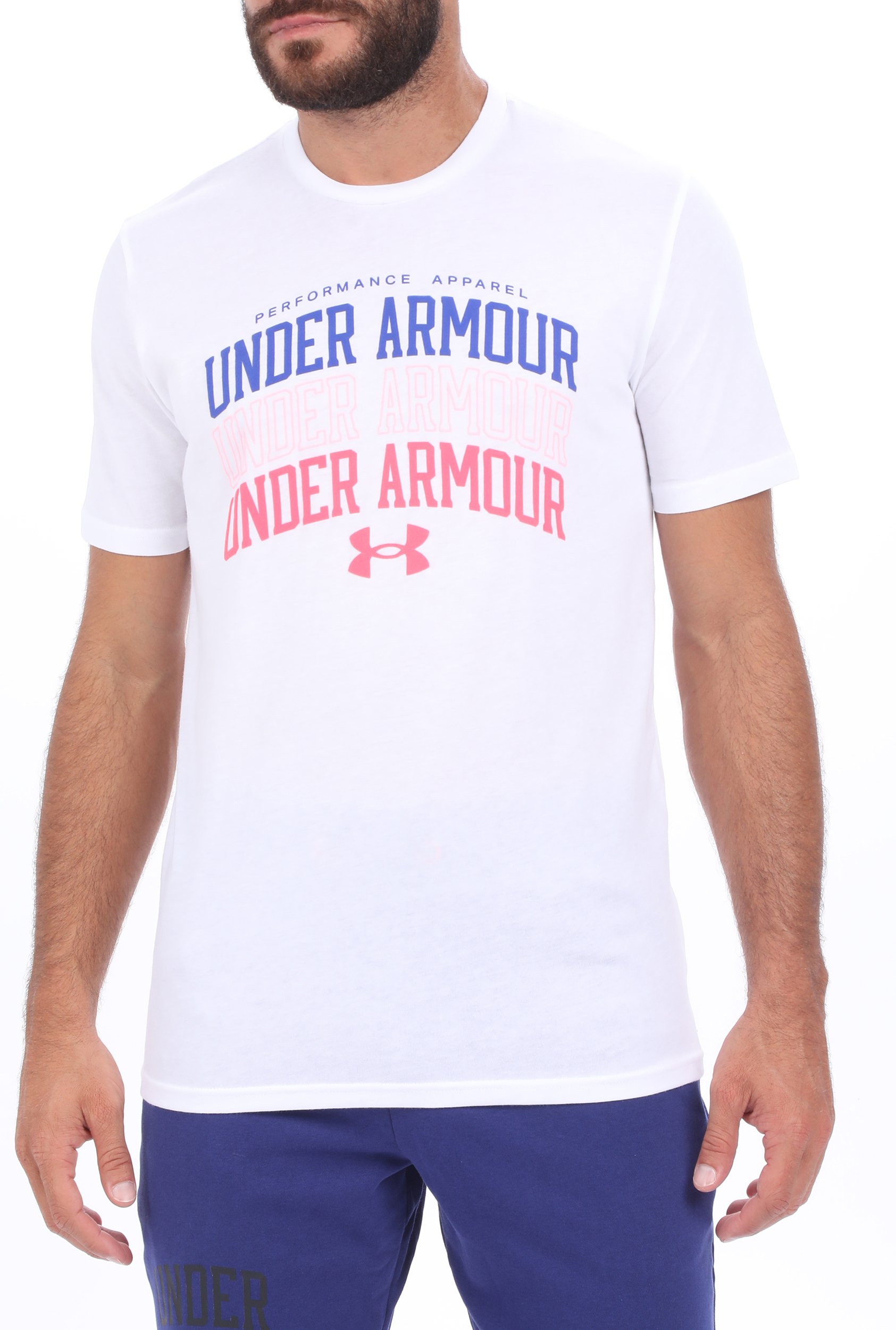 Ανδρικά/Ρούχα/Αθλητικά/T-shirt UNDER ARMOUR - Ανδρικό t-shirt UNDER ARMOUR MULTI COLOR COLLEGIATE λευκό