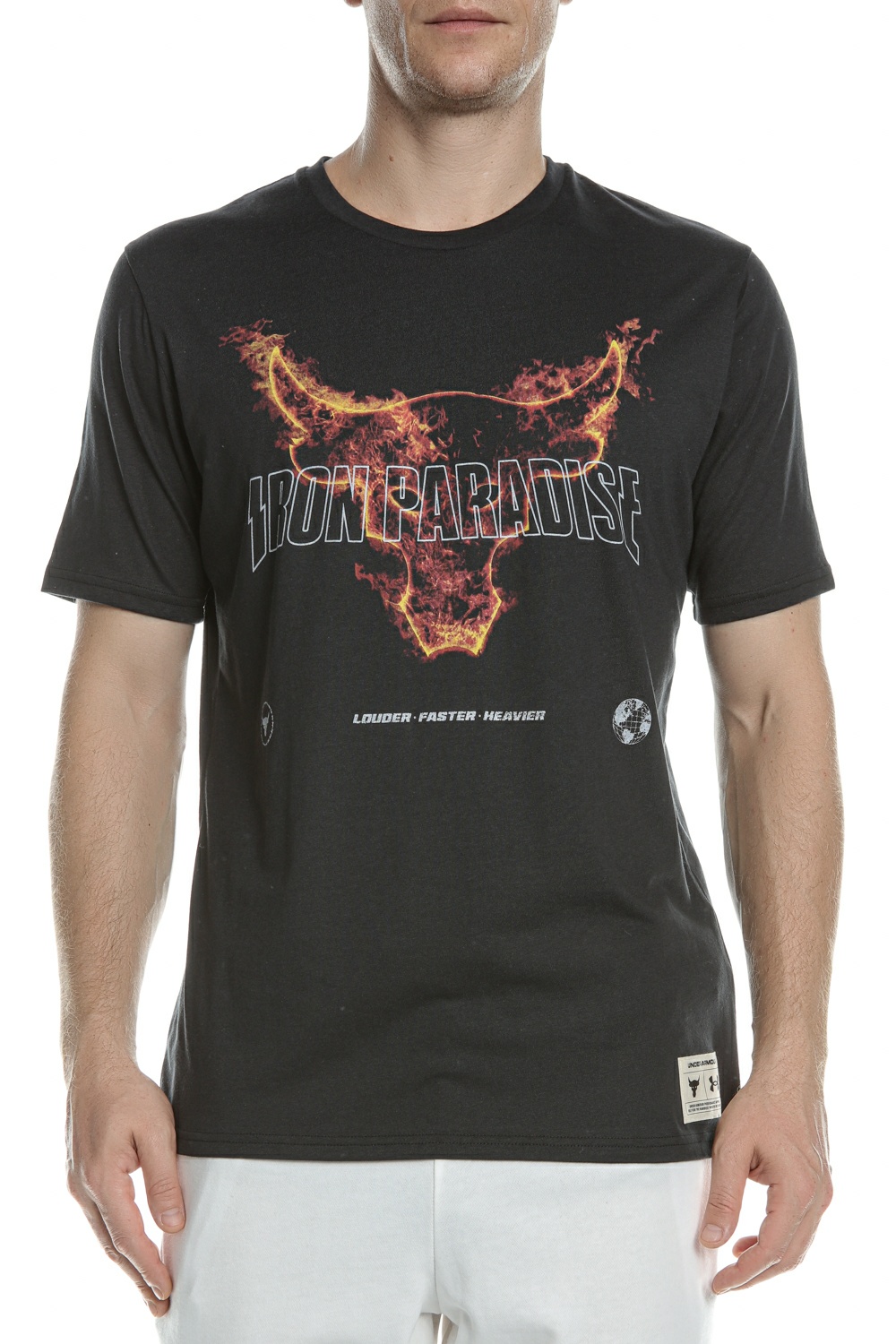 Ανδρικά/Ρούχα/Αθλητικά/T-shirt UNDER ARMOUR - Ανδρικό t-shirt UNDER ARMOUR Project Rock Fire SS μαύρο