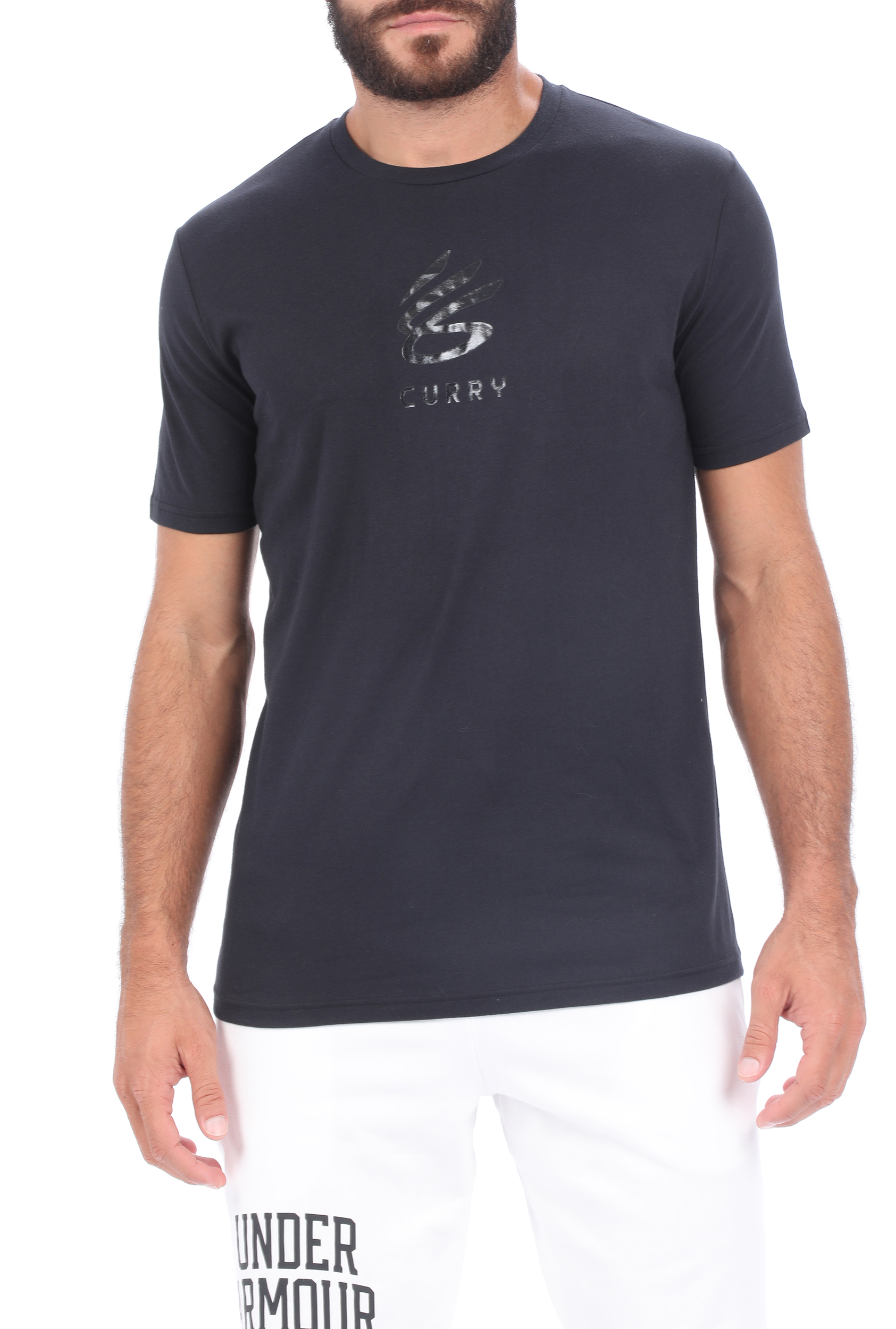 Ανδρικά/Ρούχα/Αθλητικά/T-shirt UNDER ARMOUR - Ανδρικό t-shirt UNDER ARMOUR CURRY UNDRTD SPLASH μαύρο