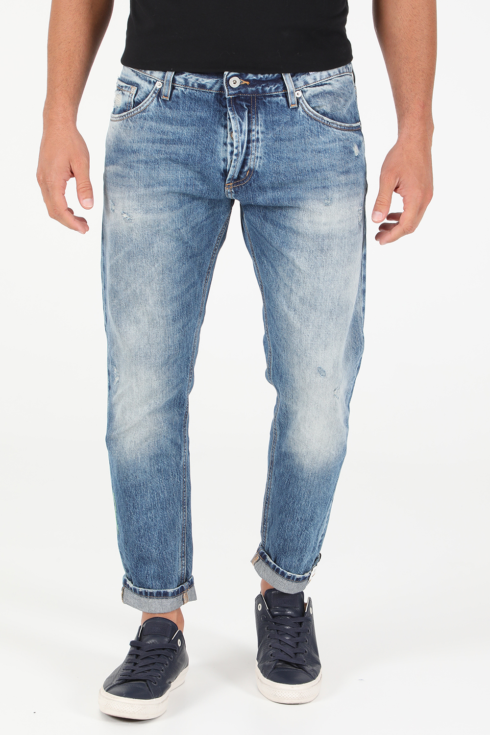 Ανδρικά/Ρούχα/Τζίν/Loose UNIFORM - Ανδρικό cropped jean παντελόνι UNIFORM BARNEY CROP μπλε