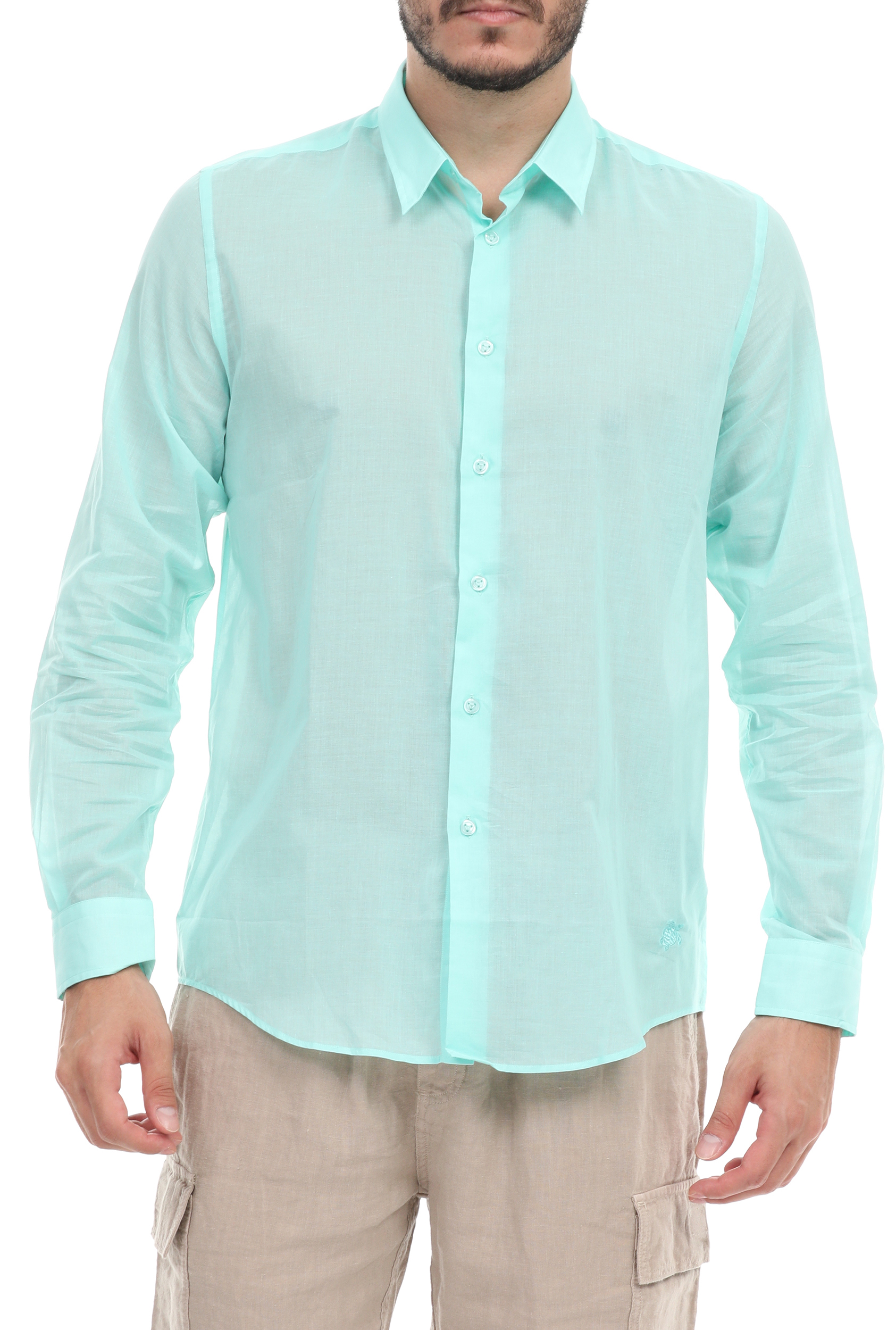 Ανδρικά/Ρούχα/Πουκάμισα/Μακρυμάνικα VILEBREQUIN - Ανδρικό πουκάμισο VILEBREQUIN CARACAL μπλε