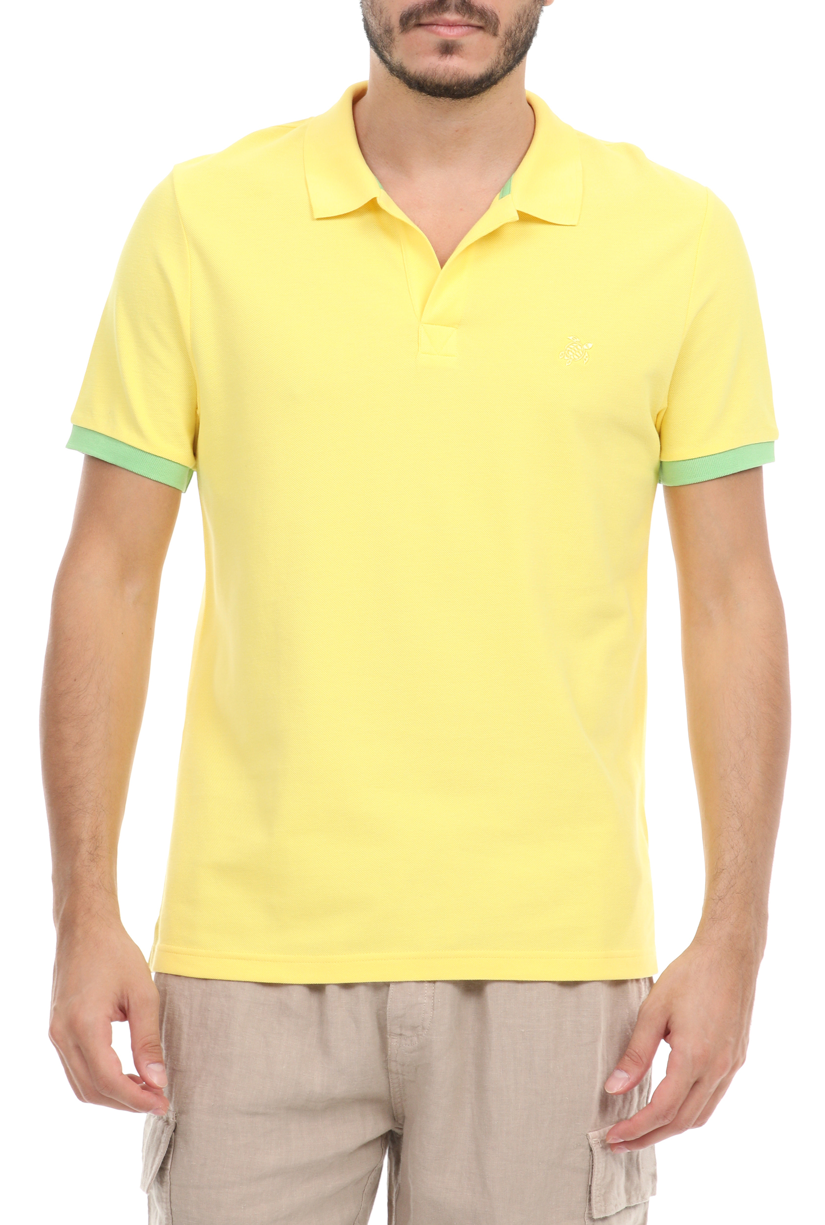 Ανδρικά/Ρούχα/Μπλούζες/Πόλο VILEBREQUIN - Ανδρική polo μπλούζα VILEBREQUIN PALATIN κίτρινη πράσινη