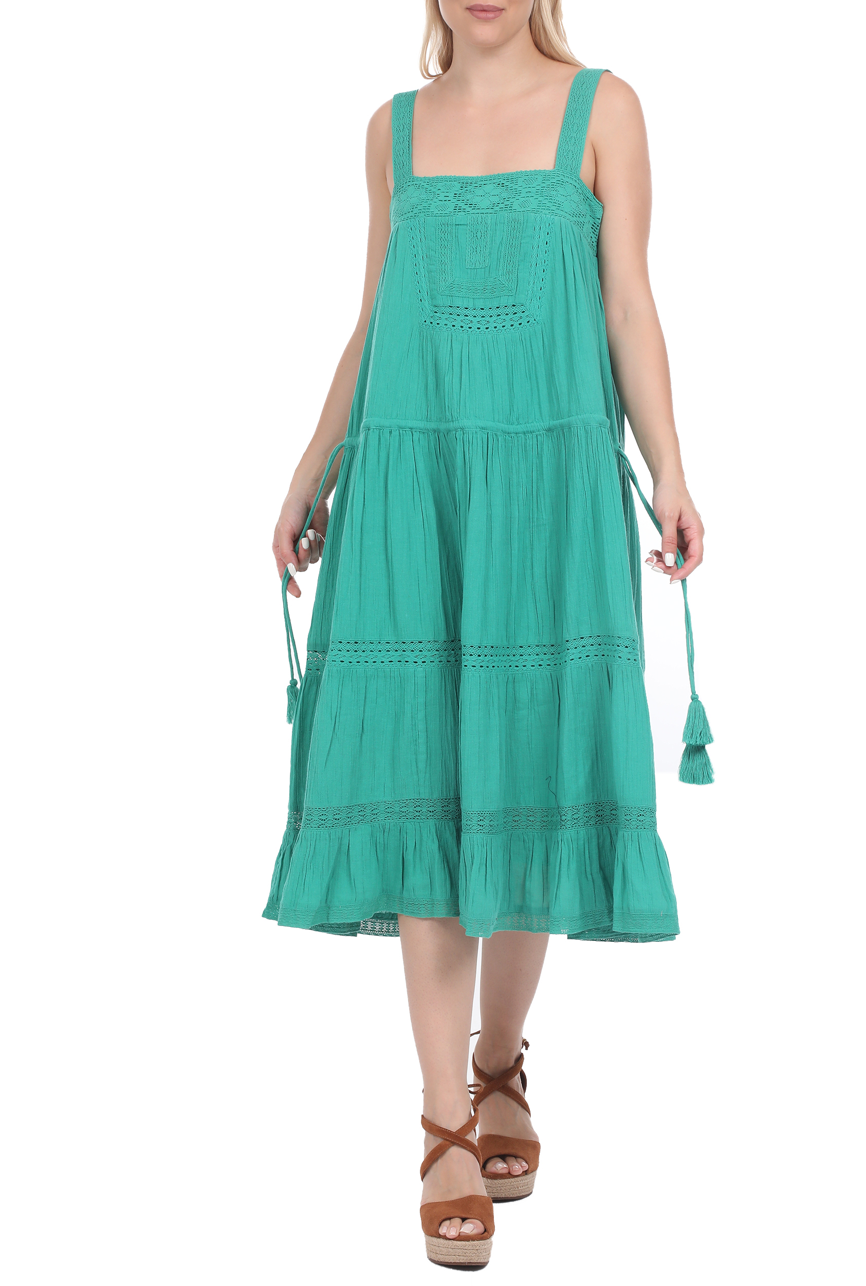 Γυναικεία/Ρούχα/Φόρεματα/Μάξι MABE - Γυναικείο boho maxi φόρεμα MABE NOLA SUNDRESS πράσινο