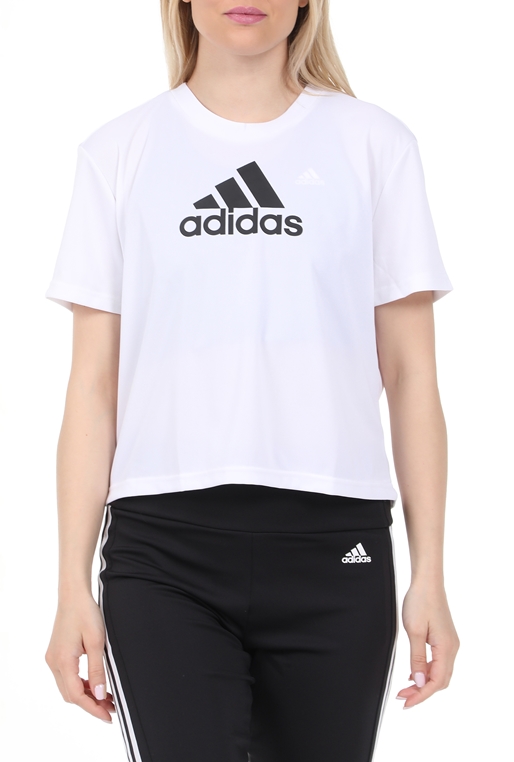 adidas Originals-Γυναικείο cropped t-shirt adidas Originals BL CROP T λευκό