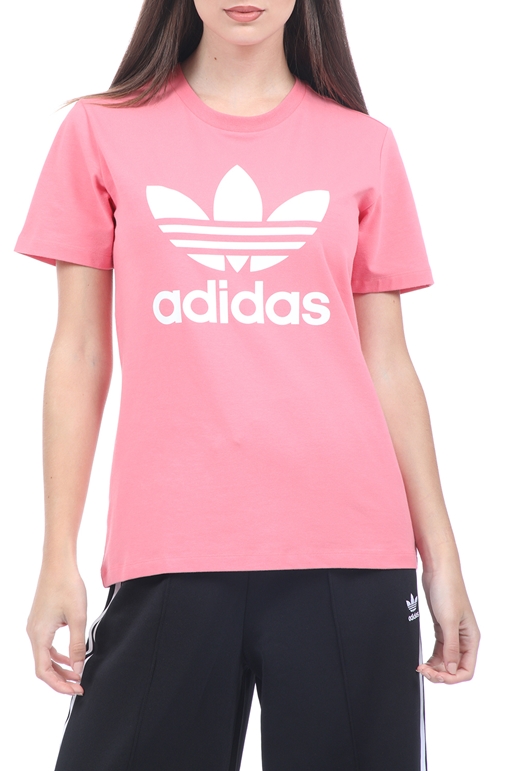 adidas Originals-Γυναικείο t-shirt adidas Originals TREFOIL ροζ
