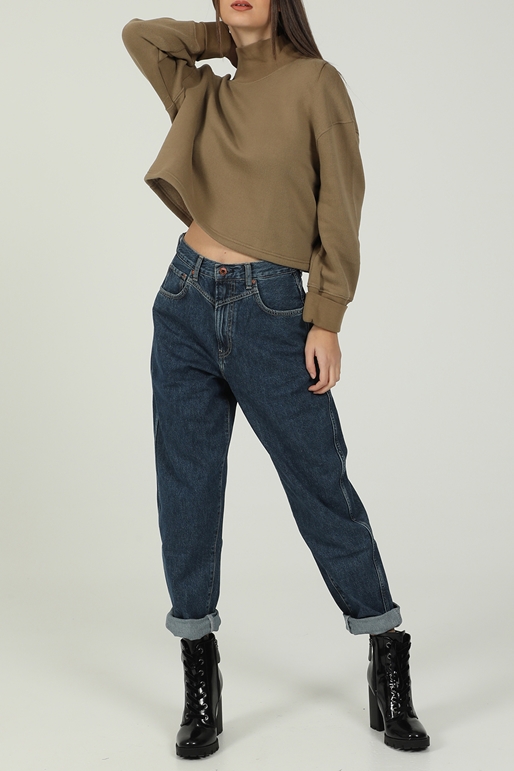 AMERICAN VINTAGE-Γυναικεία cropped φούτερ μπλούζα AMERICAN VINTAGE μωβ